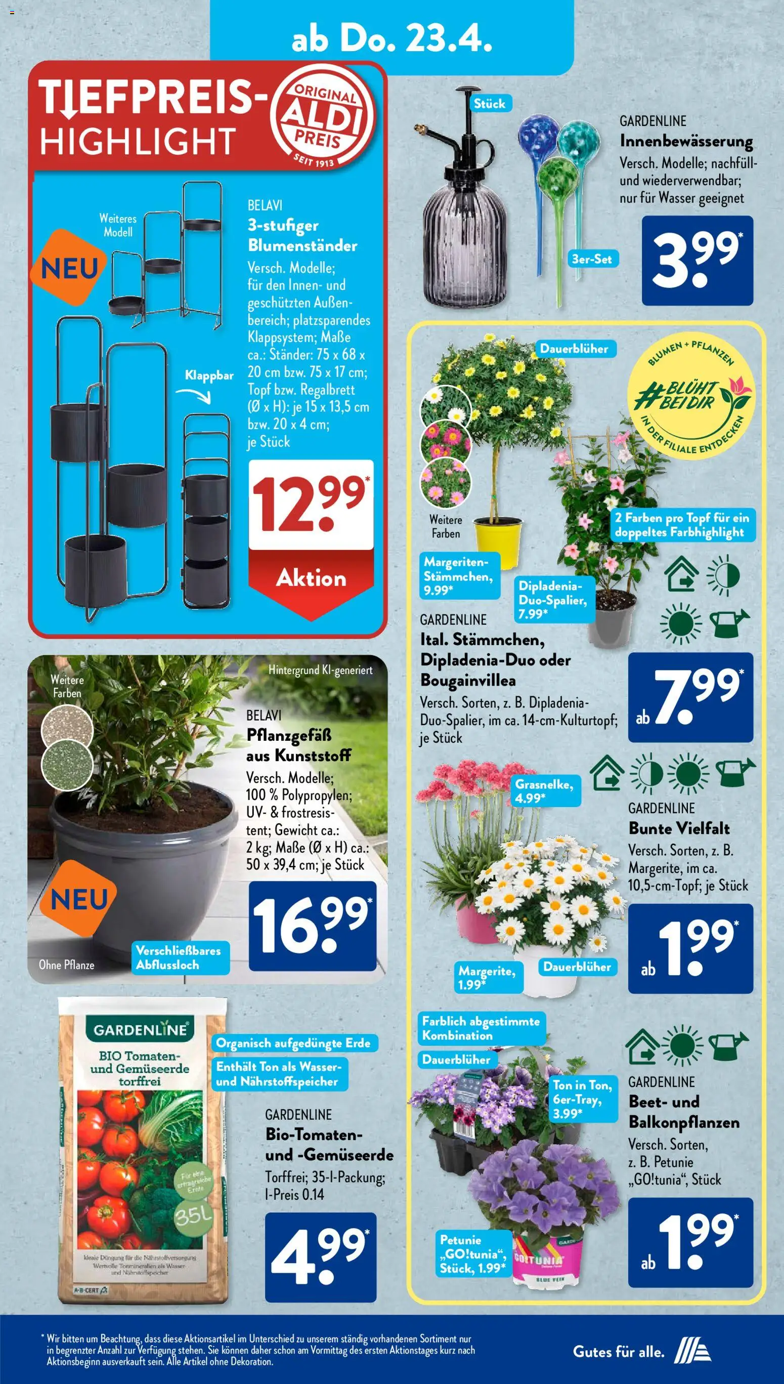 Aldi Süd Prospekt 	 – gültig ab 20.04.2026 | Seite: 11 | Produkte: Gewicht, Blumen, Tomaten, Wasser