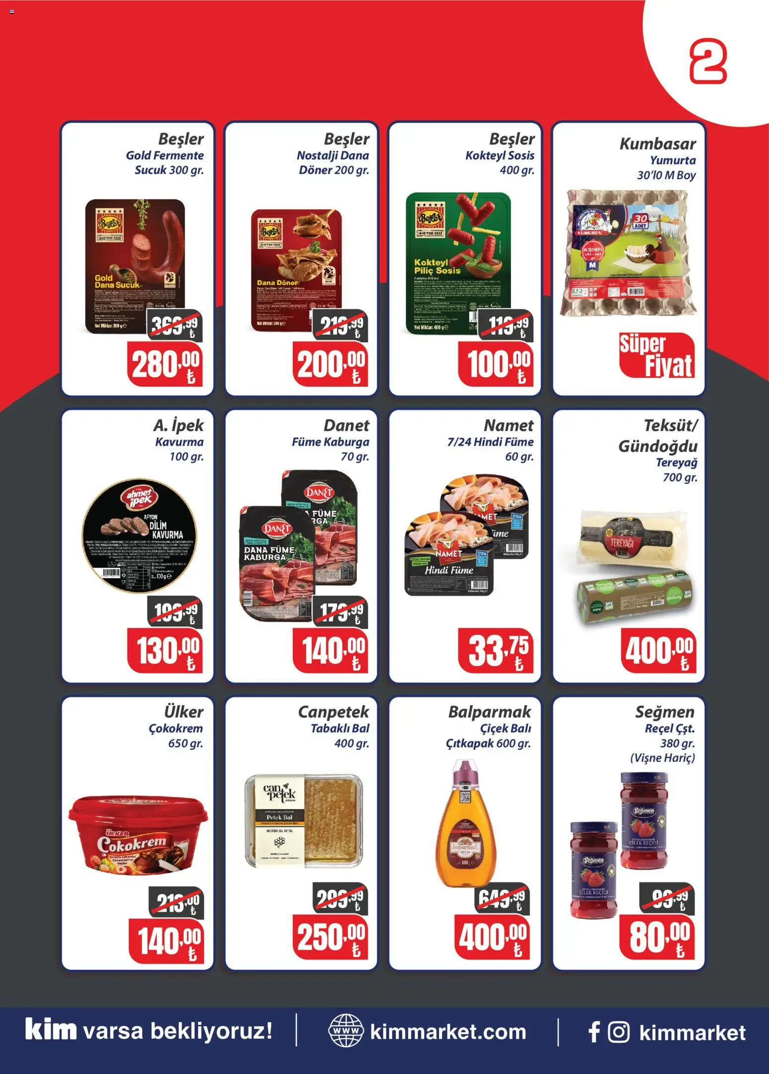 Kim Market Katalog - Marmara Insert - 09 Eylül 2026 tarihinden itibaren geçerlidir | Sayfa: 2 | Ürünler: Tereyağı, Sosis, Piliç, Sucuk