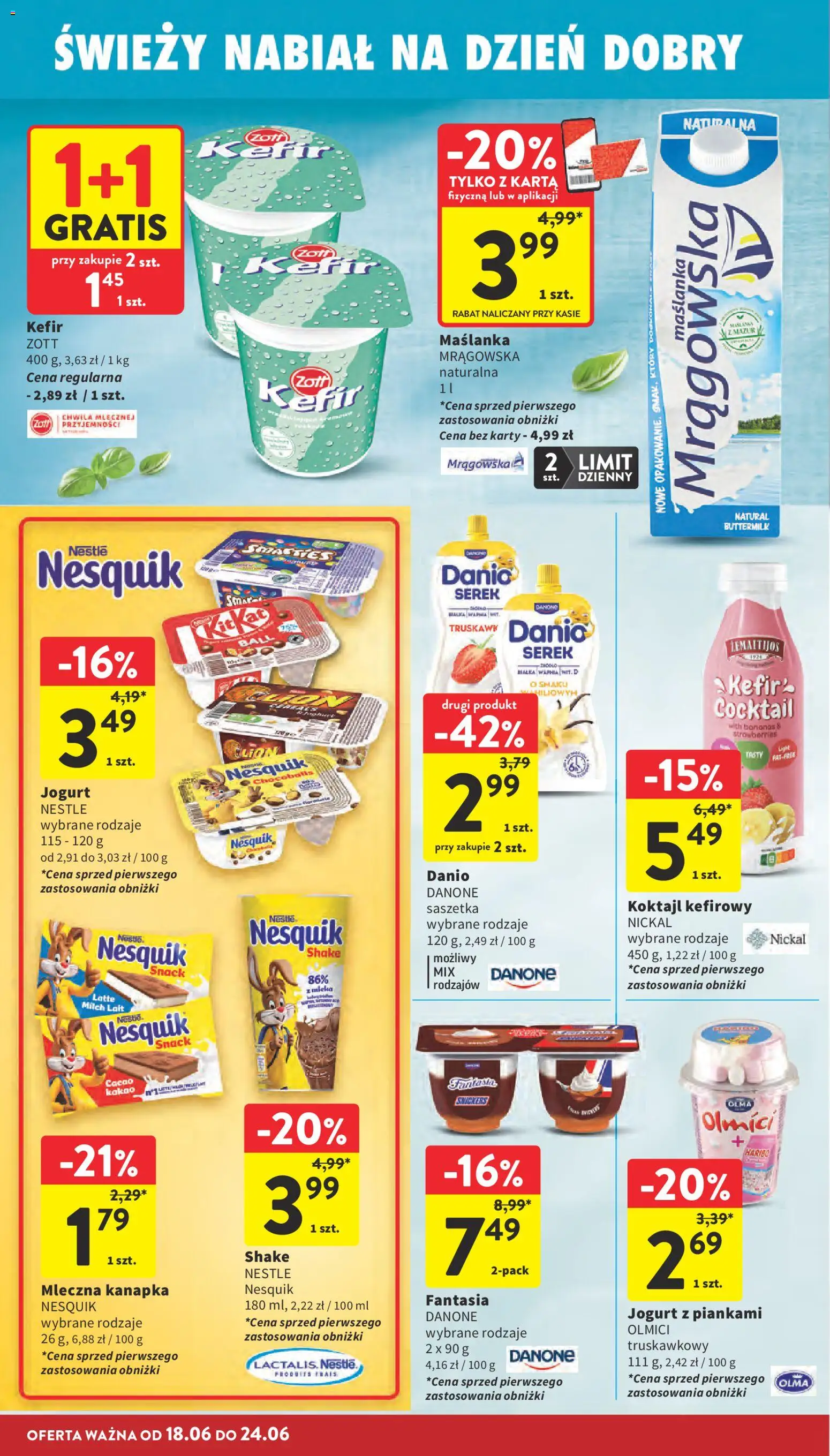 Intermarche gazetka od 18.06.2026 | Strona: 20 | Produkty: Karta, Serek, Mleka, Jogurt