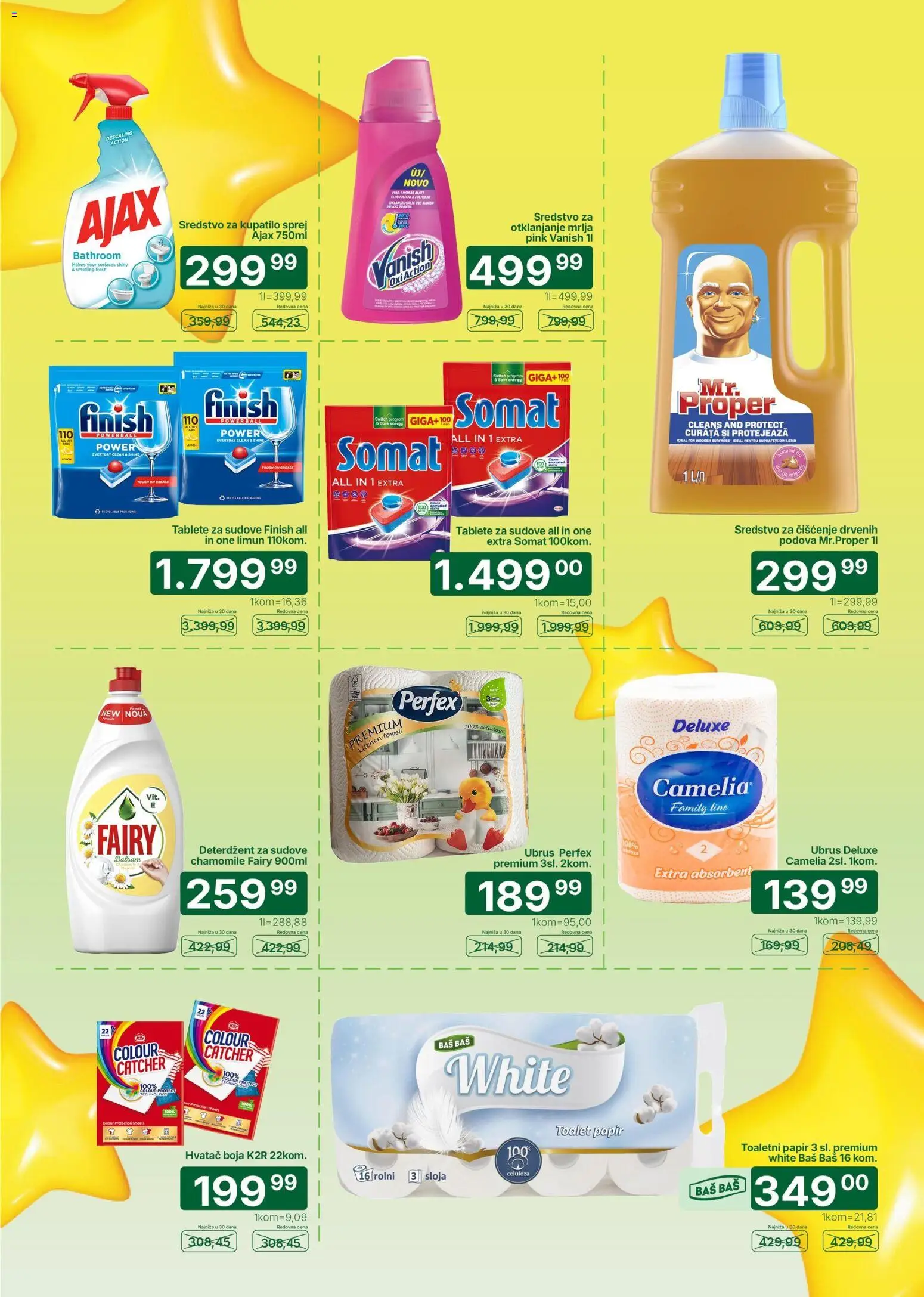 Univerexport katalog - važi od 17.08.2026 | Strana: 14 | Proizvode: Deterdžent, Finish, Ubrus, Sredstvo za čišćenje