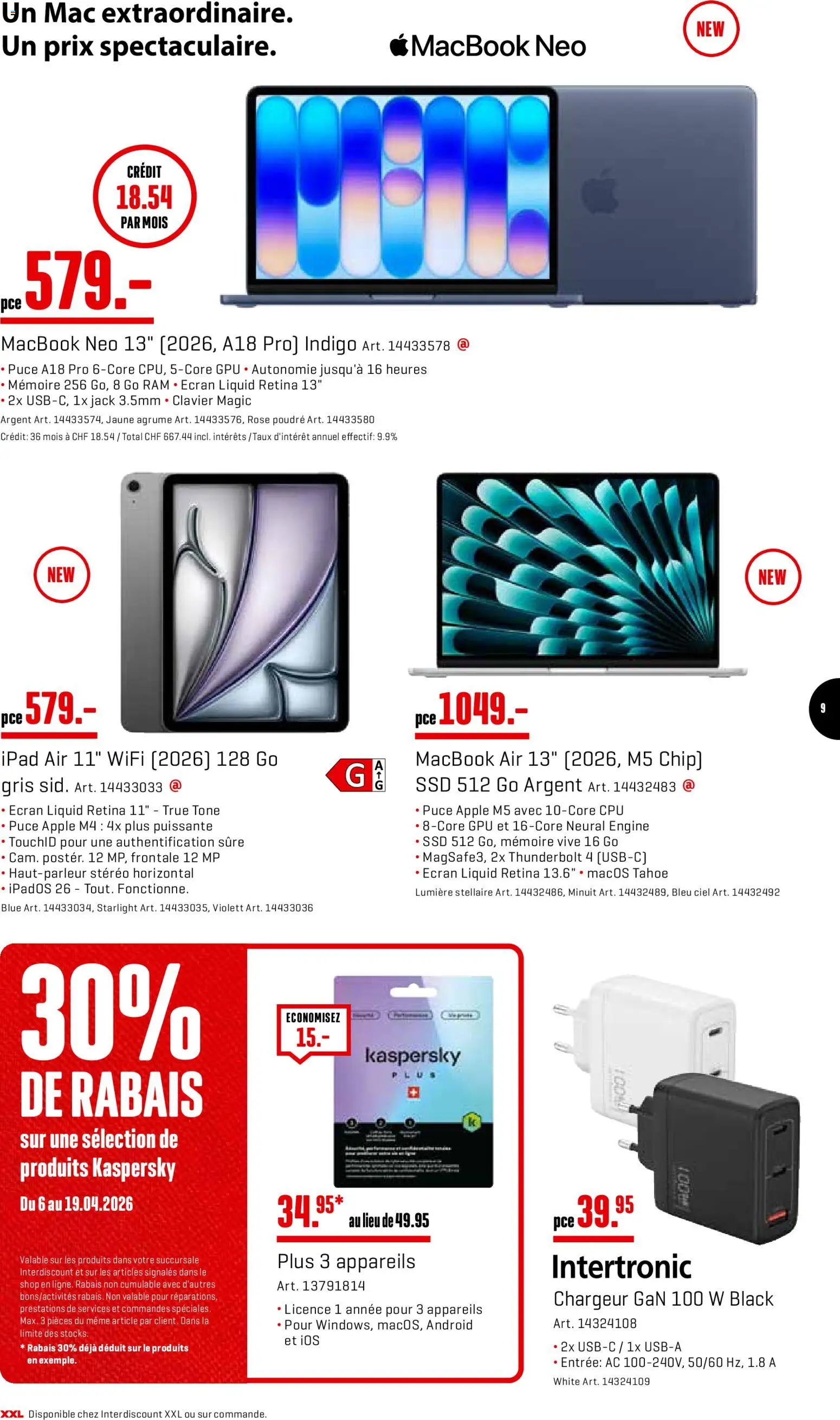 Interdiscount aktionen FR – gültig ab 06.04.2026 | Seite: 9 | Produkte: Apple, Macbook, Ipad