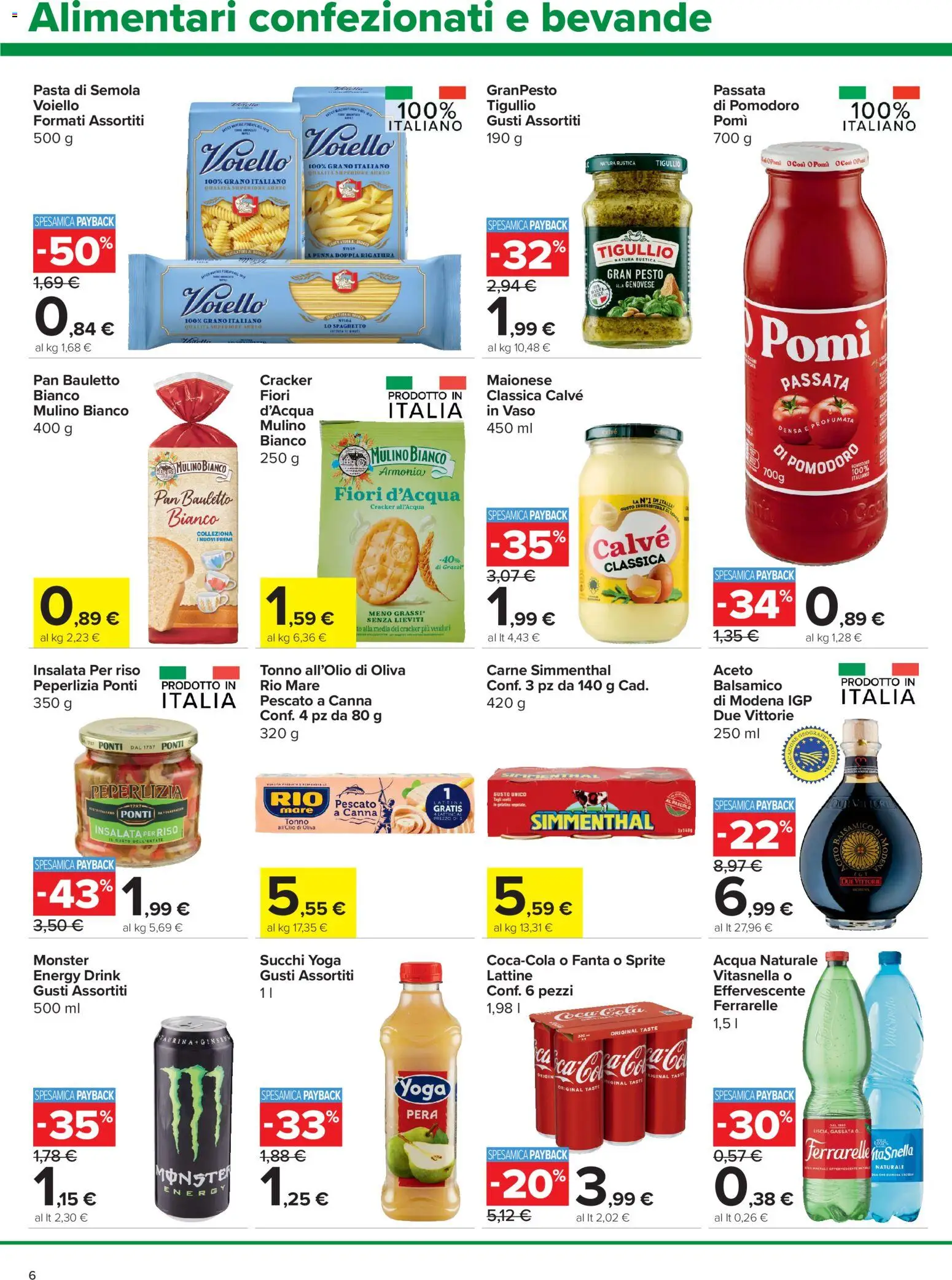 Volantino Carrefour del 18.06.2026 | Pagina: 6 | Prodotti: Insalata, Acqua, Pasta, Tonno