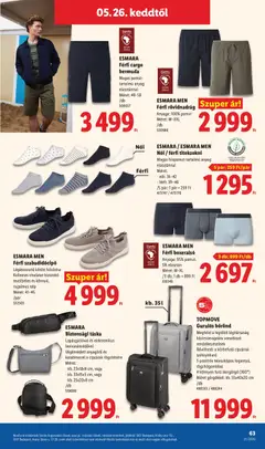 ESMARA MEN Férfi szabadidőcipő, Légáteresztő kötött felsőrész Kellemes viseletet biztosító textilbélés és könnyű, rugalmas talp, Méret: 41-46 - amely érvényes a következő dátumtól: 21.05.2026 | Oldal: 63