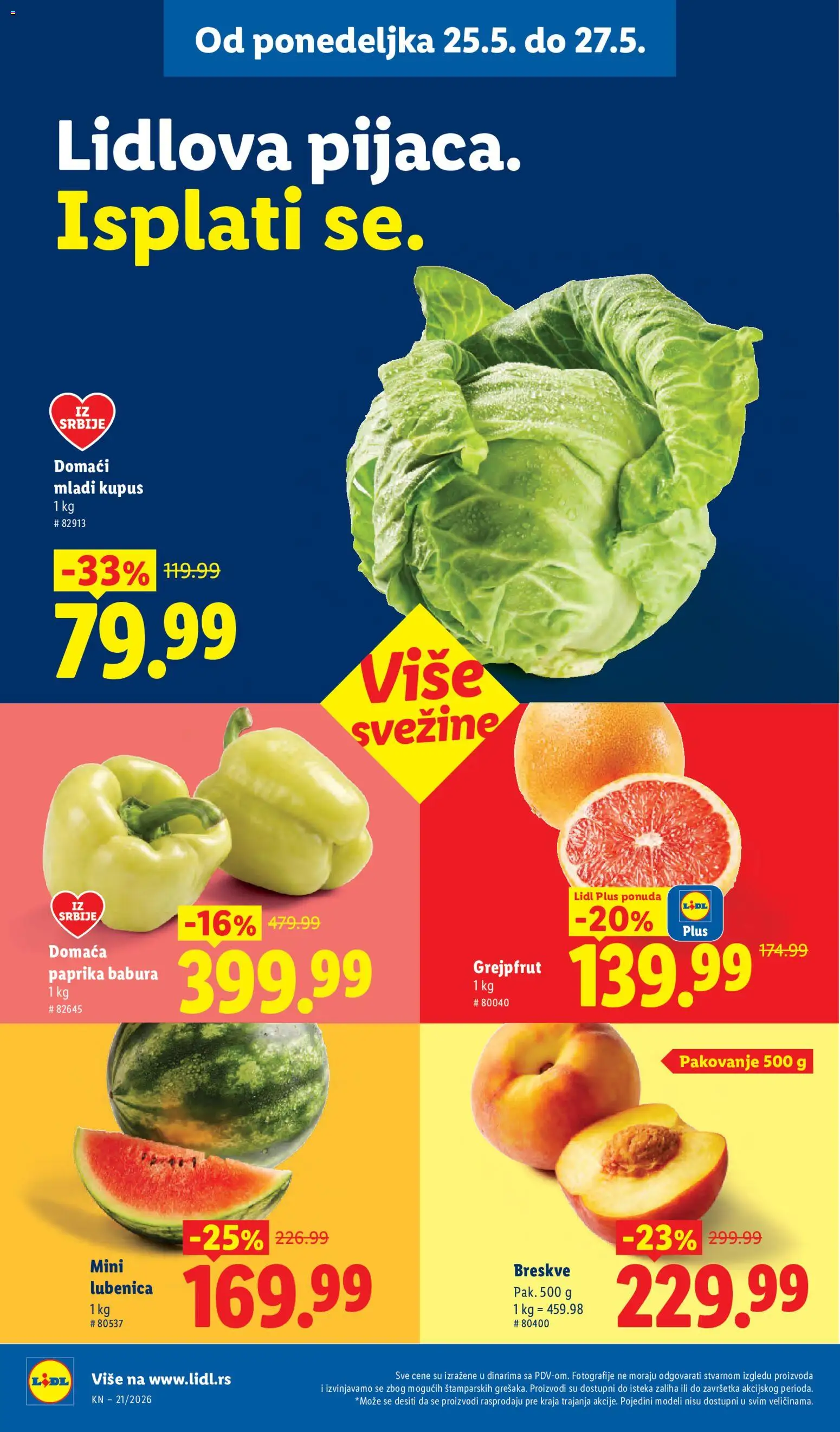Lidl katalog - važi od 21.05.2026 | Strana: 94 | Proizvode: Lubenica, Kupus, Pakovanje, Paprika babura
