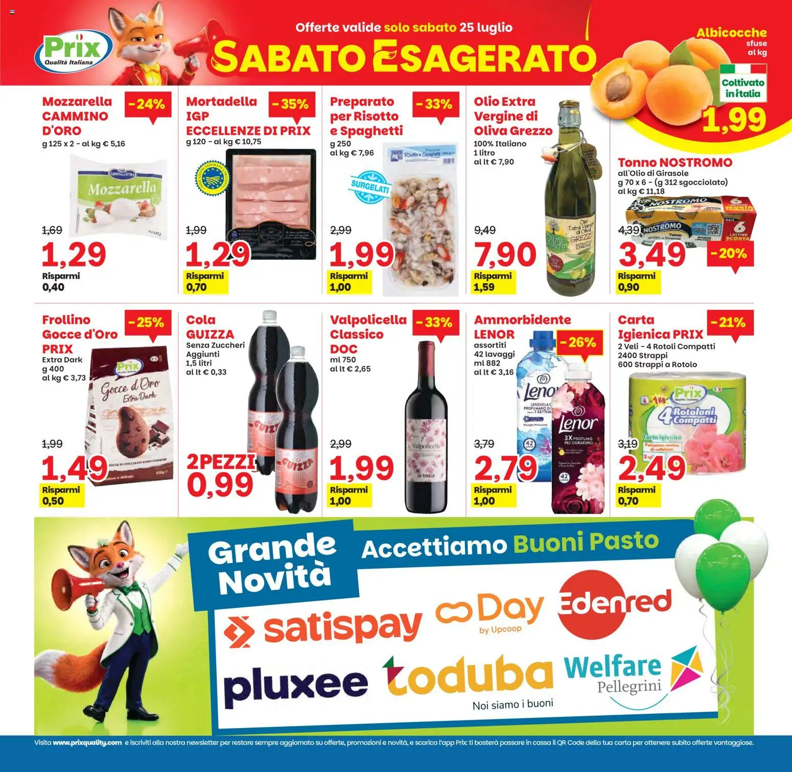 Volantino Prix del 17/07/2026 | Pagina: 24 | Prodotti: Ammorbidente, Olio, Albicocche, Profumo