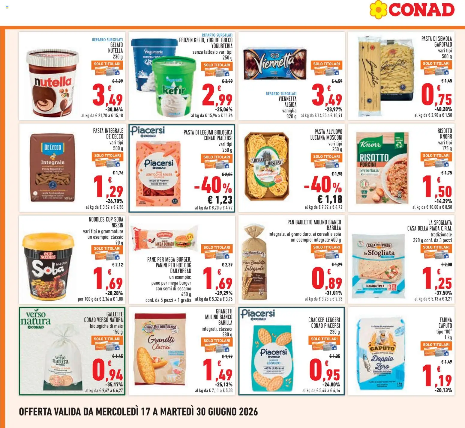 Volantino Conad del 17.06.2026 | Pagina: 10 | Prodotti: Yogurt, Pasta, Colla, Mais