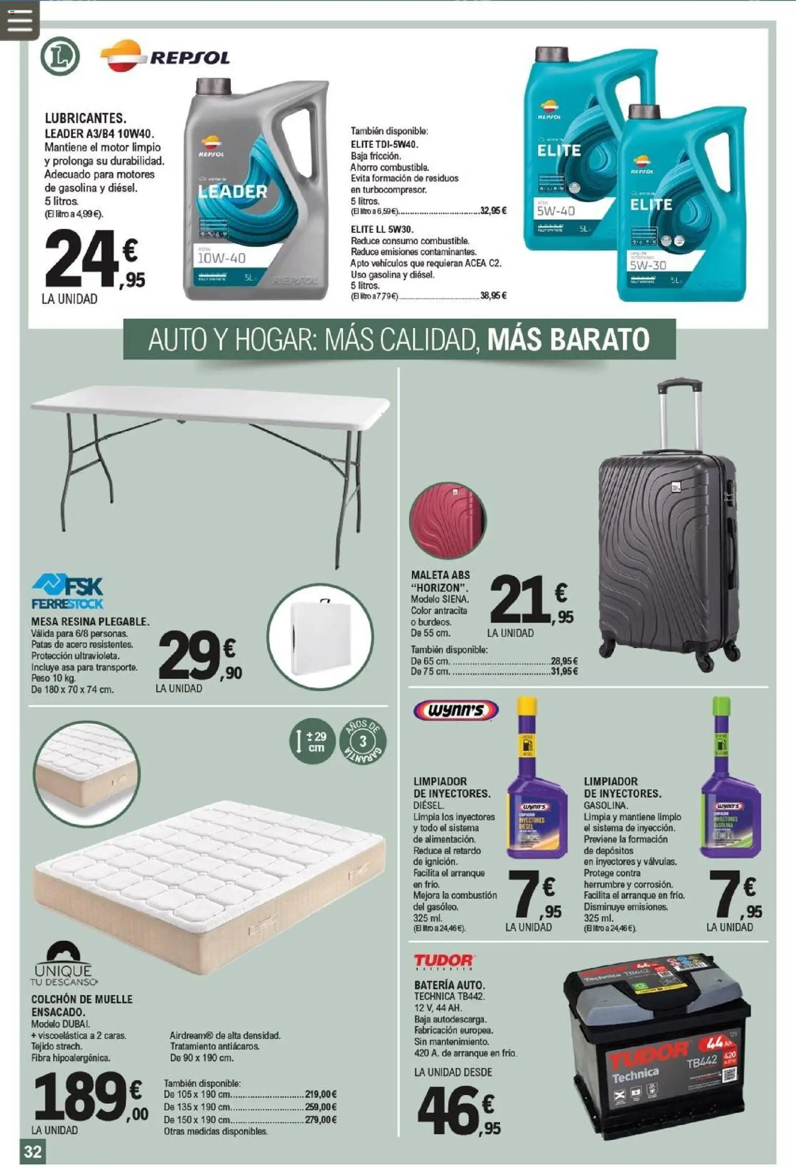 E.Leclerc Miranda de Ebro │ válido desde el 17/07/2026 | Página: 32 | Productos: Maleta, Colchon, Peso, Batería