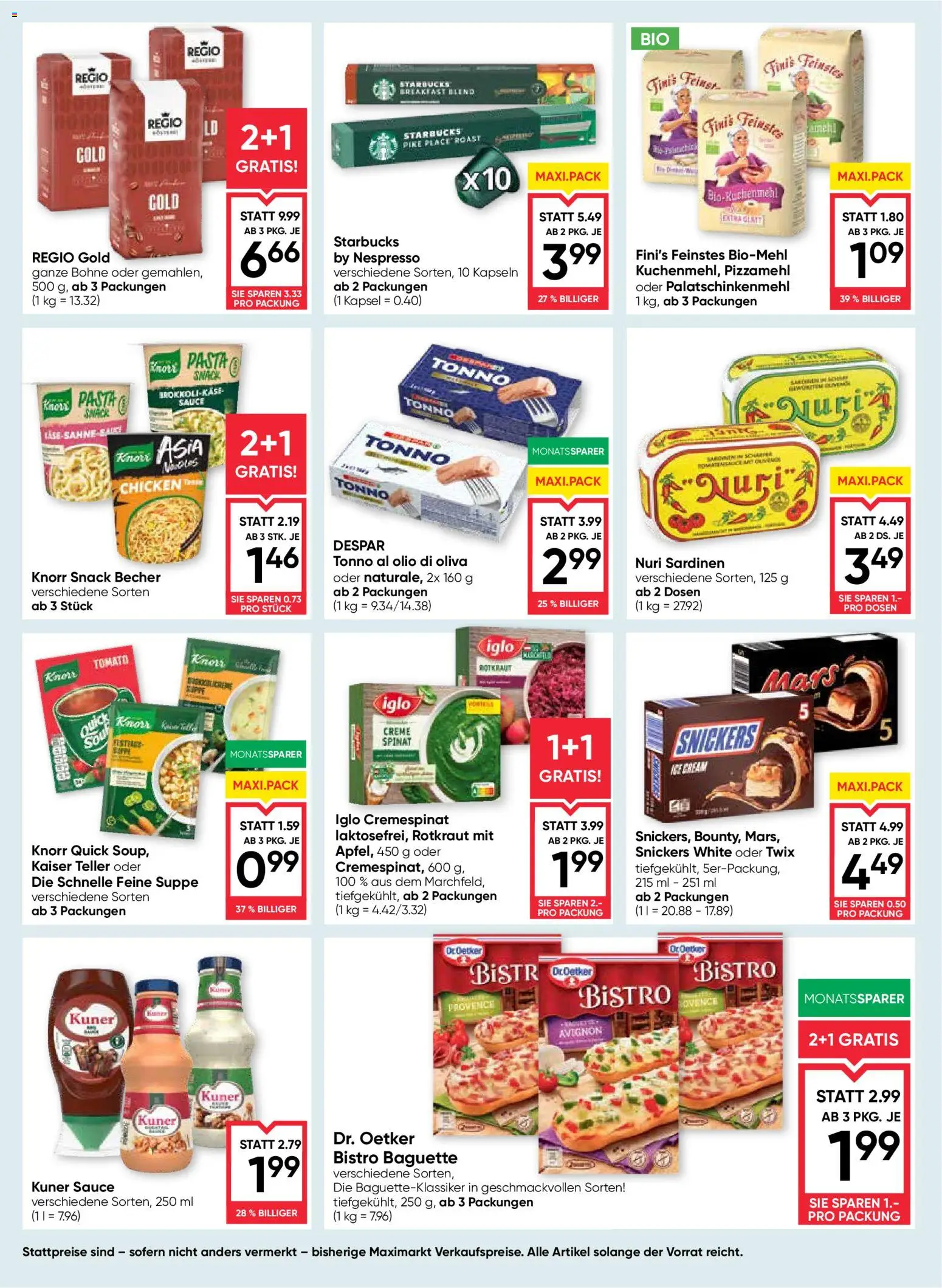 Maximarkt Flugblatt gültig ab 10.09.2026 | Seite: 10 | Produkte: Baguette, Bohne, Snickers, Creme