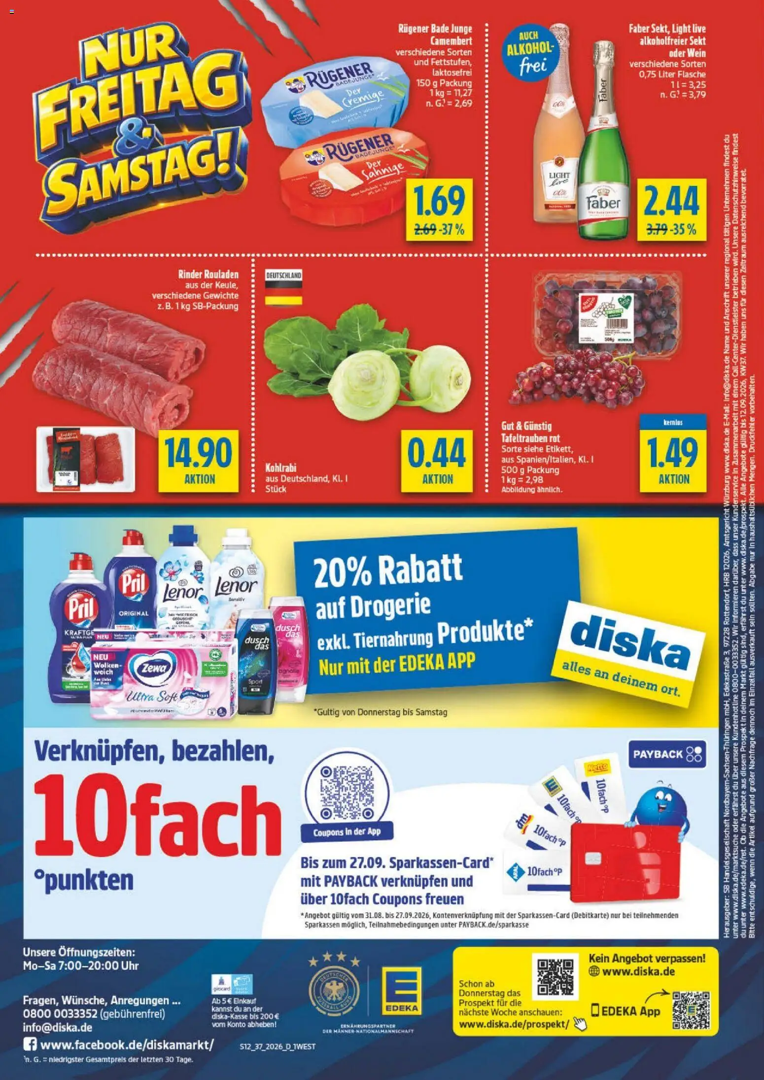 Diska - Diska Angebote Bayern KW37 – gültig ab 02.09.2026 | Seite: 12 | Produkte: Sekt, Alkohol, Alkoholfreier Sekt, Uhr