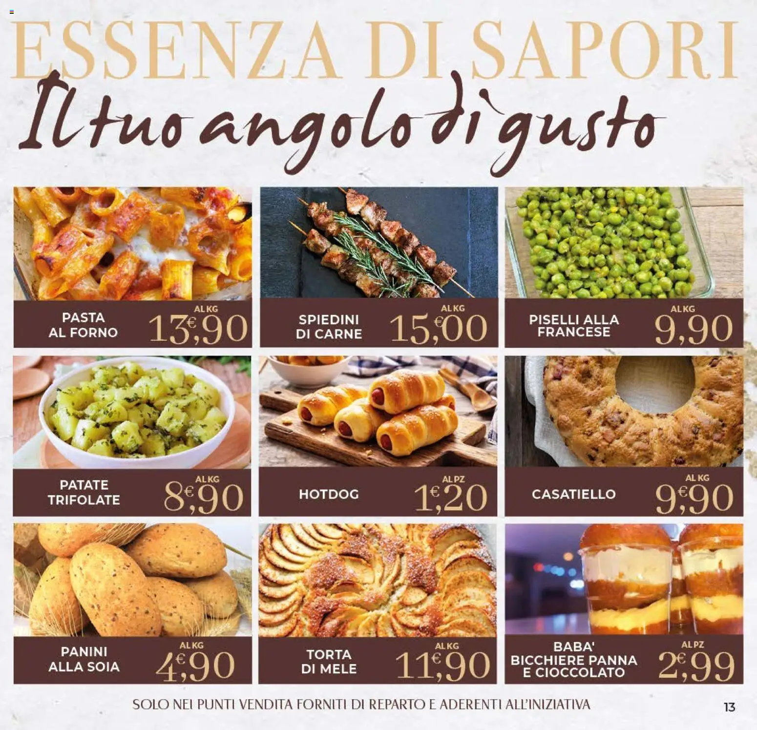 Volantino Eté del 02/10/2026 | Pagina: 13 | Prodotti: Cioccolato, Piselli, Carne, Torta
