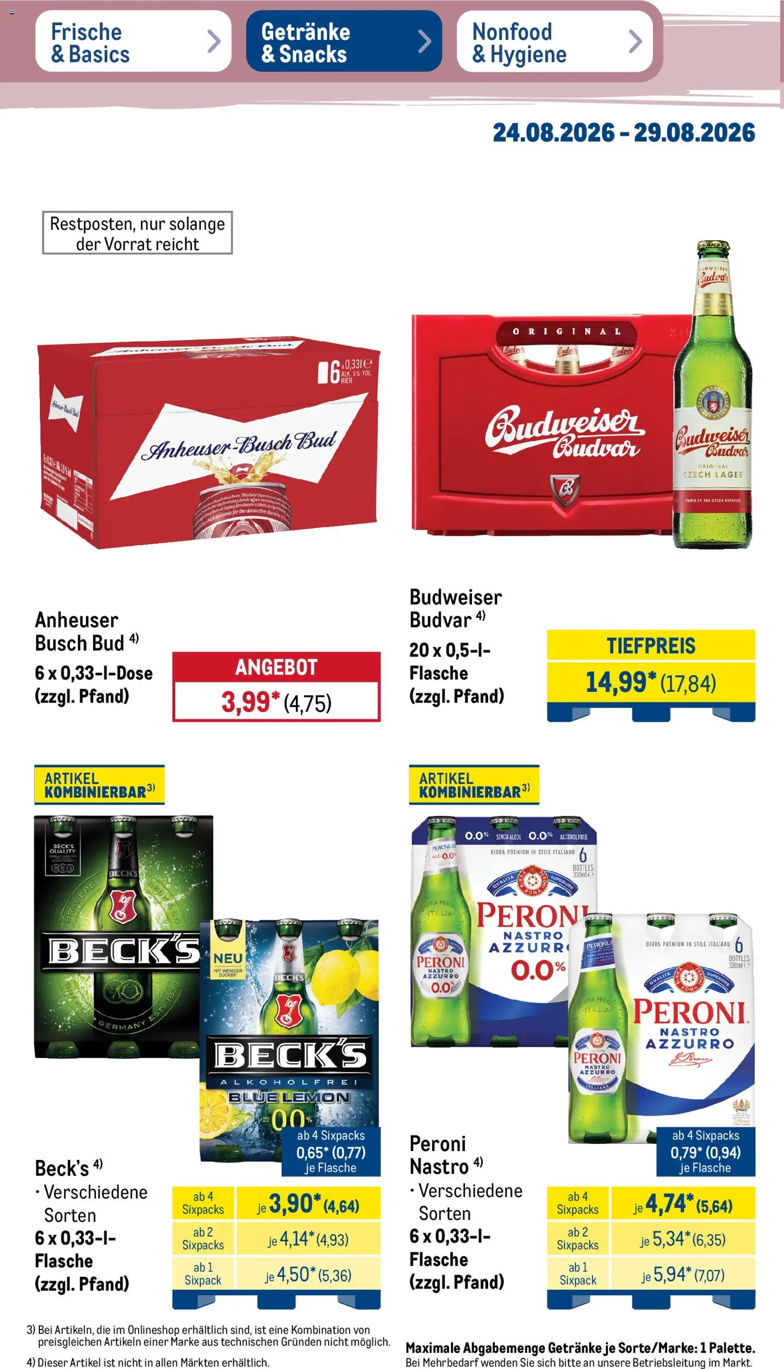 Metro NonFood-Angebote – gültig ab 24.08.2026 | Seite: 22 | Produkte: Budweiser