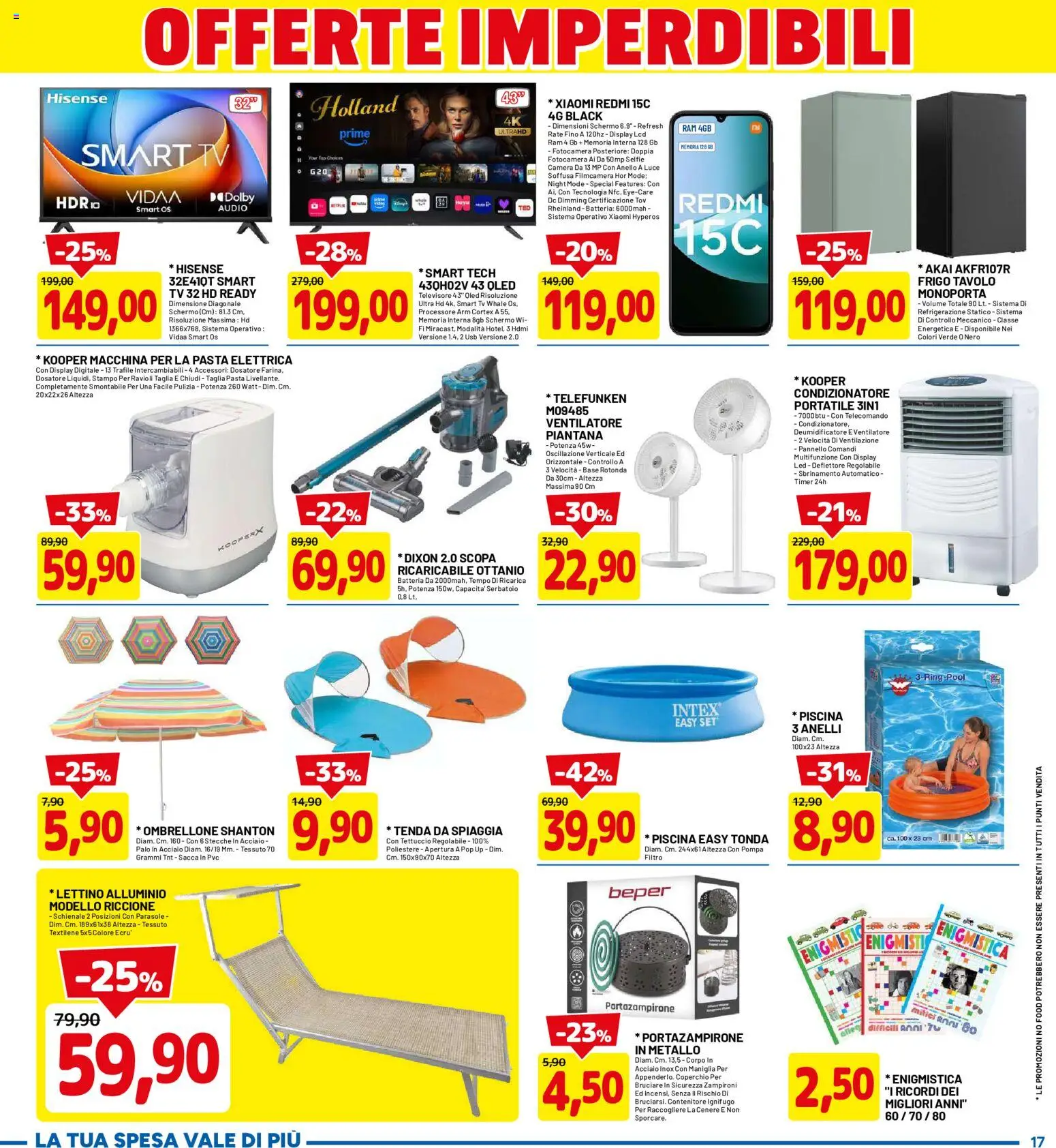 Volantino D Più del 08.06.2026 | Pagina: 17 | Prodotti: Ventilatore, TV, Ravioli, Batteria