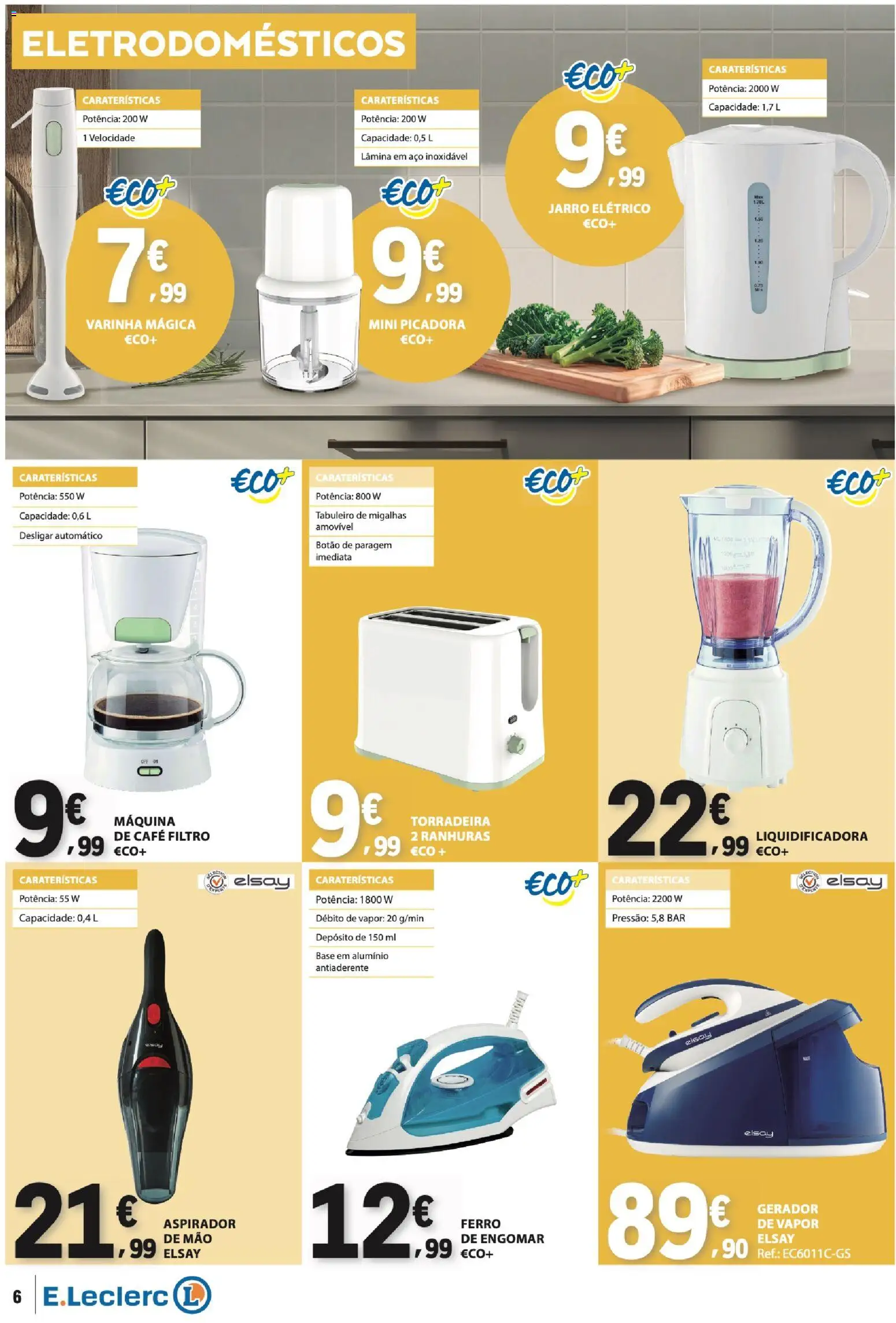E.Leclerc - Folheto Não Alimentar │ válido de 27/08/2026 | Página: 6 | Produtos: Ferro, Aspirador, Torradeira, Café