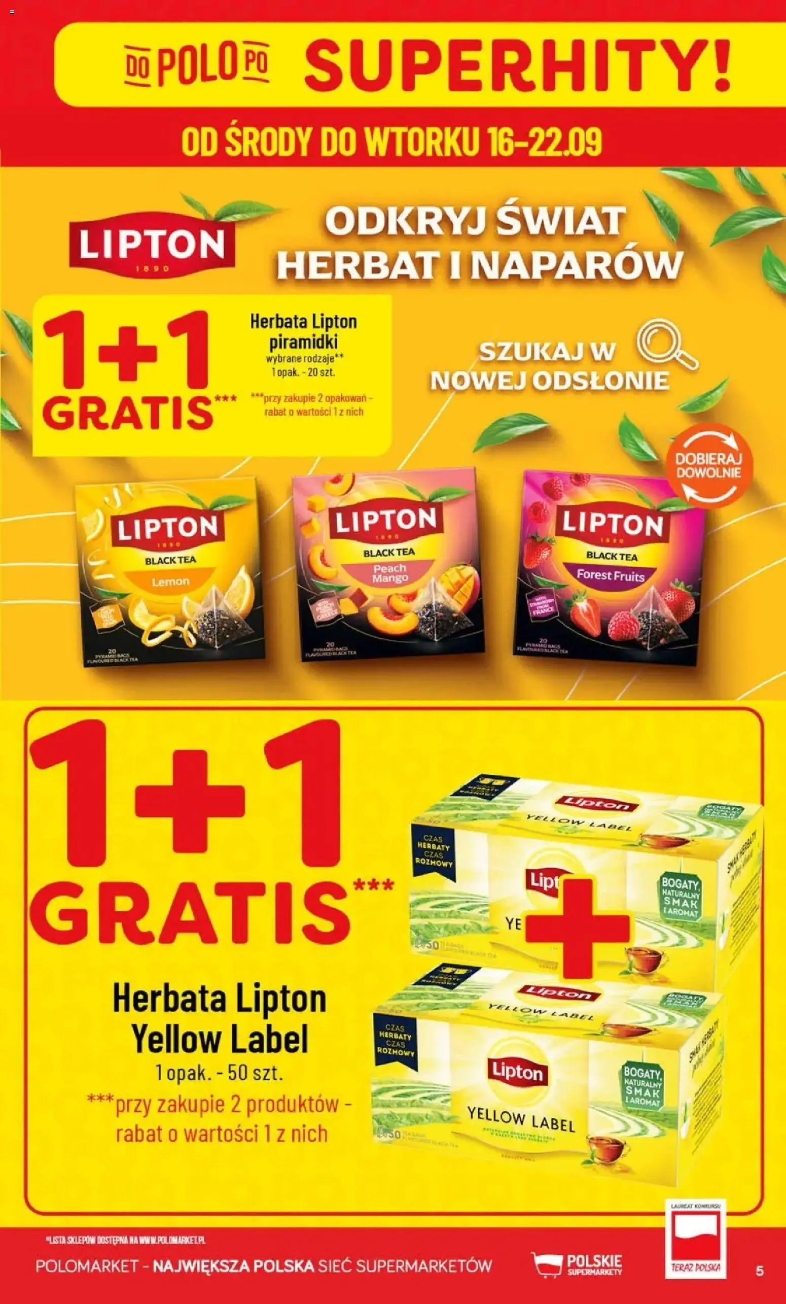 Nowa POLOmarket gazetka od jutra 16.09.2026 | Strona: 5 | Produkty: Mango, Herbata lipton, Herbata