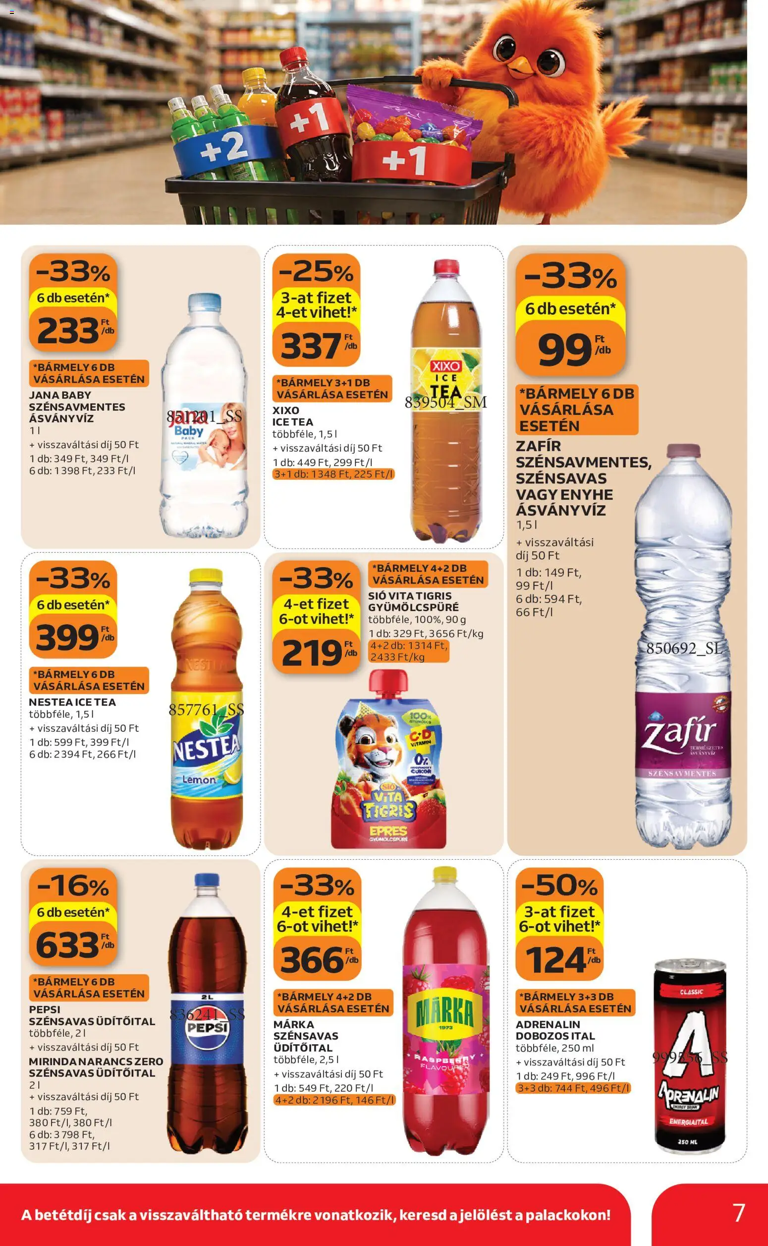 Auchan akciós ujság - amely érvényes a következő dátumtól: 2026.08.06. | Oldal: 7 | Termékek: Ásványvíz, Narancs, Tea, Cukor