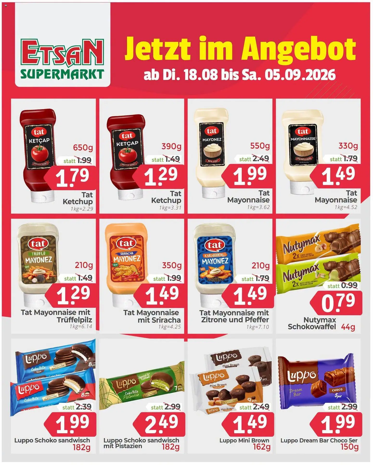 ETSAN Flugblatt gültig ab 18.08.2026 | Seite: 5 | Produkte: Ketchup, Mayonnaise, Pfeffer, Zitrone