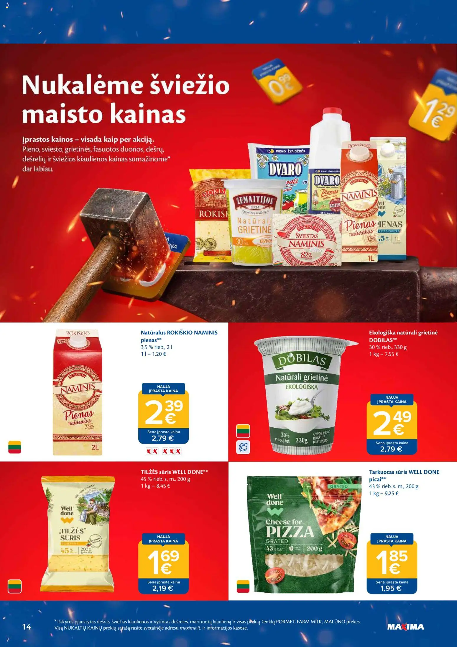MAXIMA akcijos nuo 2026.09.15 | Puslapis: 14 | Prekių: Kiaulienos, Pienas, Sūris, Kiauliena