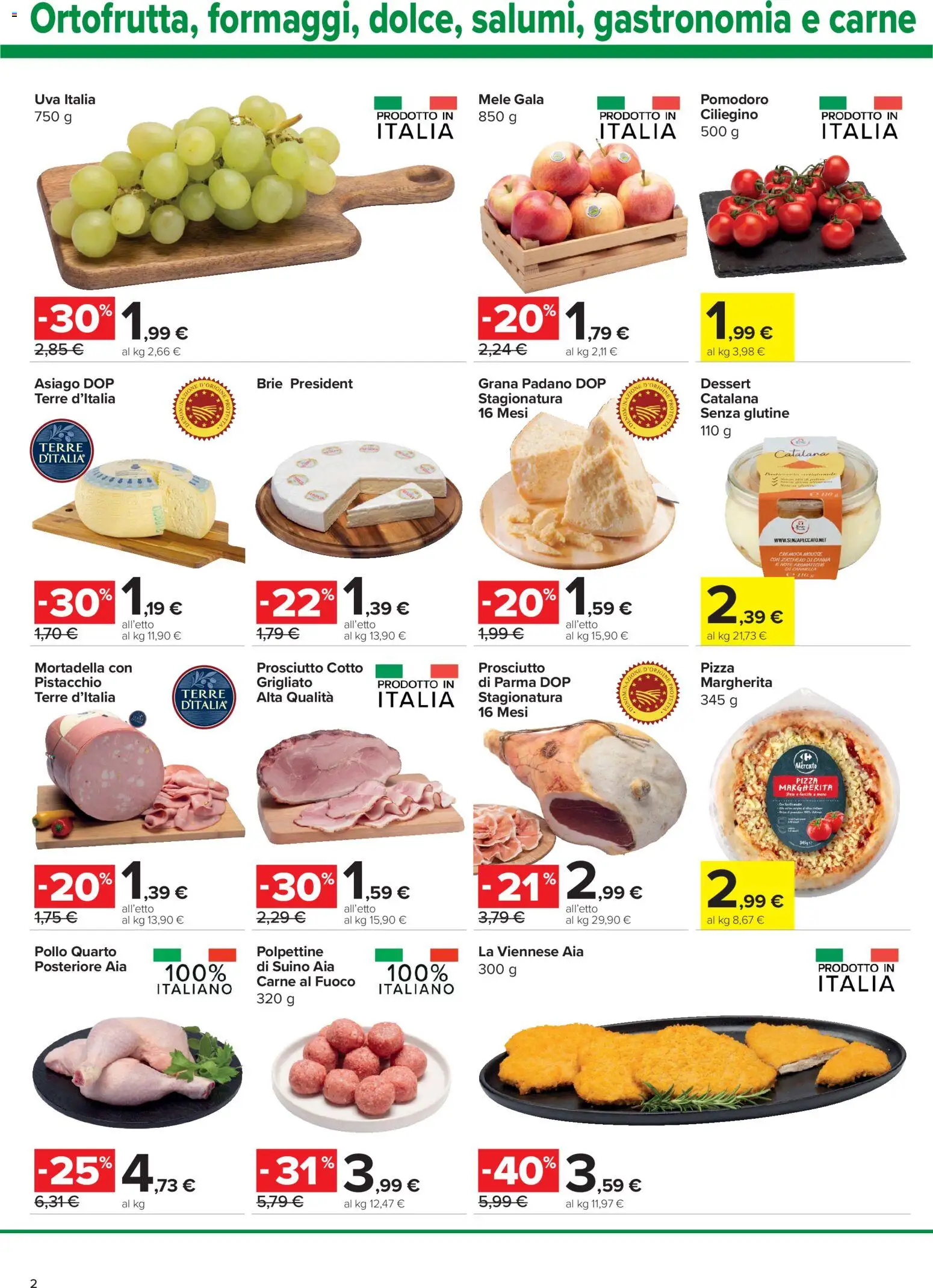 Volantino Carrefour del 24/09/2026 | Pagina: 2 | Prodotti: Pollo, Suino, Mortadella, Grana Padano