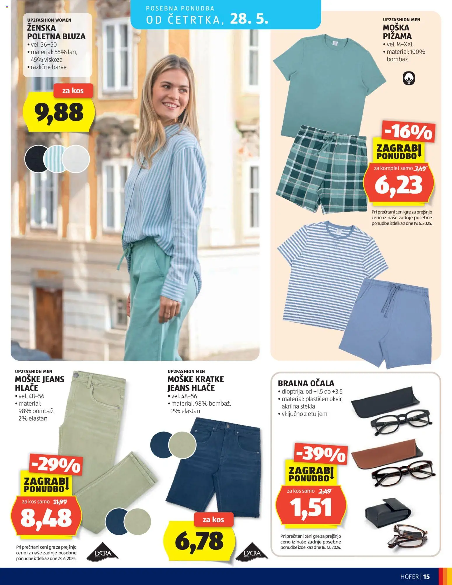 Hofer SI katalog | vrijedi od 20.05.2026 | Stranica: 15 | Proizvodi: Bluza, Hlače, Kratke hlače