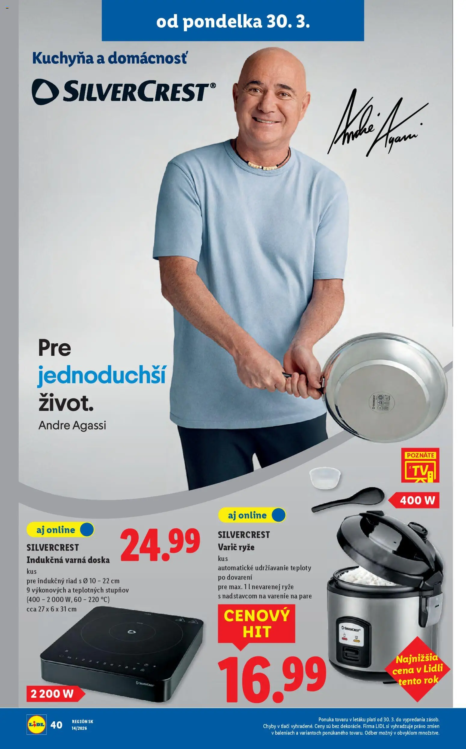 Nové Lidl akcie – leták je platný od 30.03.2026 | Strana: 58 | Produkty: Kuchyňa, Indukčná varná doska, Varná doska, Varič