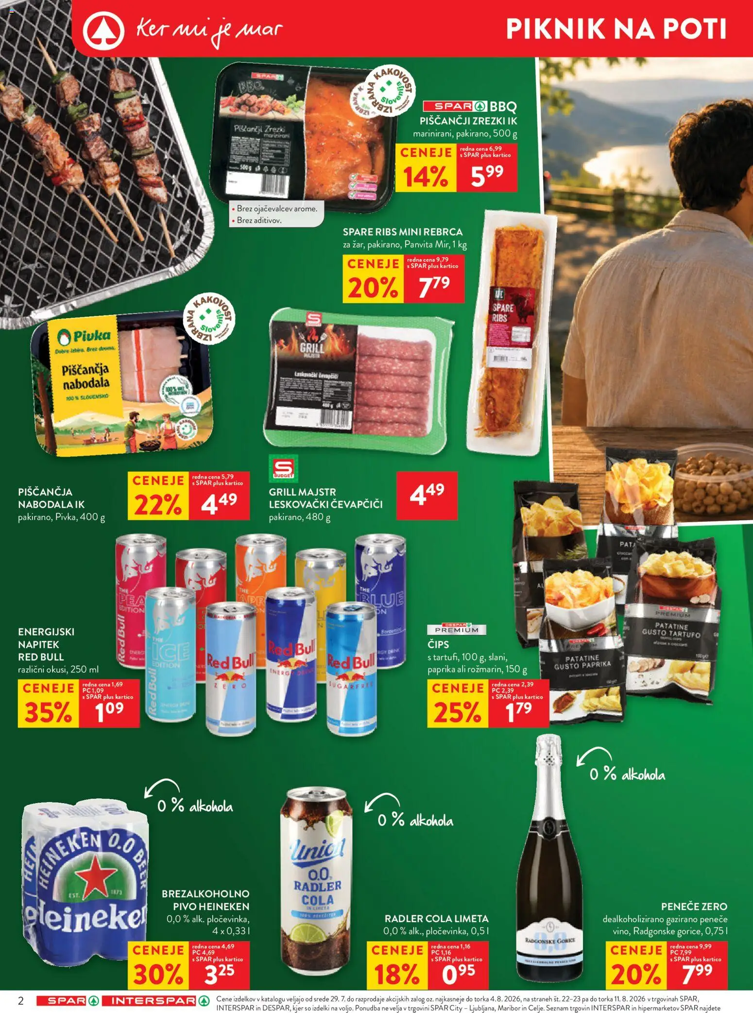 Novi Spar katalog ponudbe – veljaven od 27.07.2026 | Stran: 2 | Izdelki: Falafel, Rebrca, Nabodala, Grill
