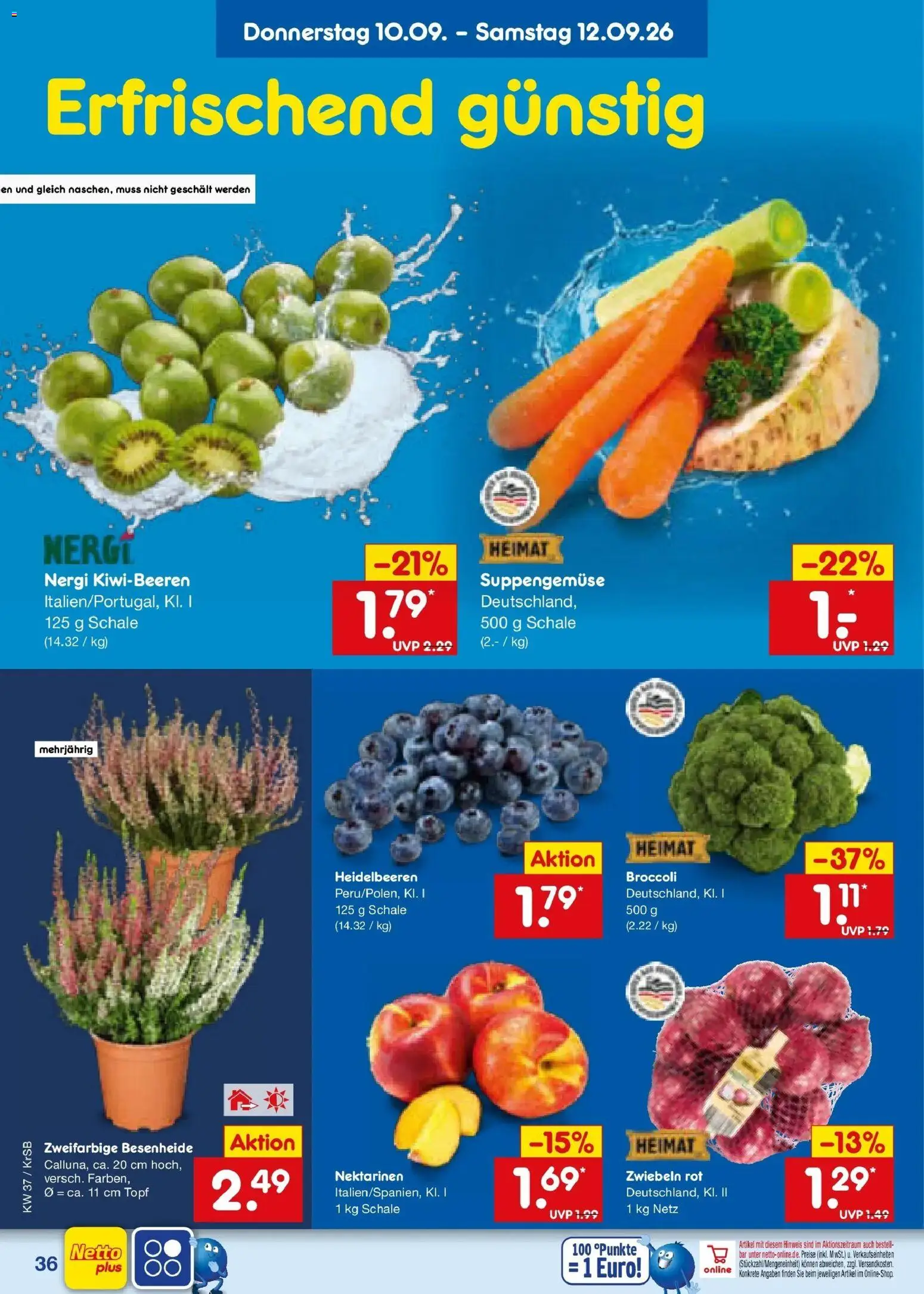 Netto Marken-Discount Prospekt Baesweiler – gültig ab 07.09.2026 | Seite: 52 | Produkte: Nektarinen, Heidelbeeren, Zwiebeln