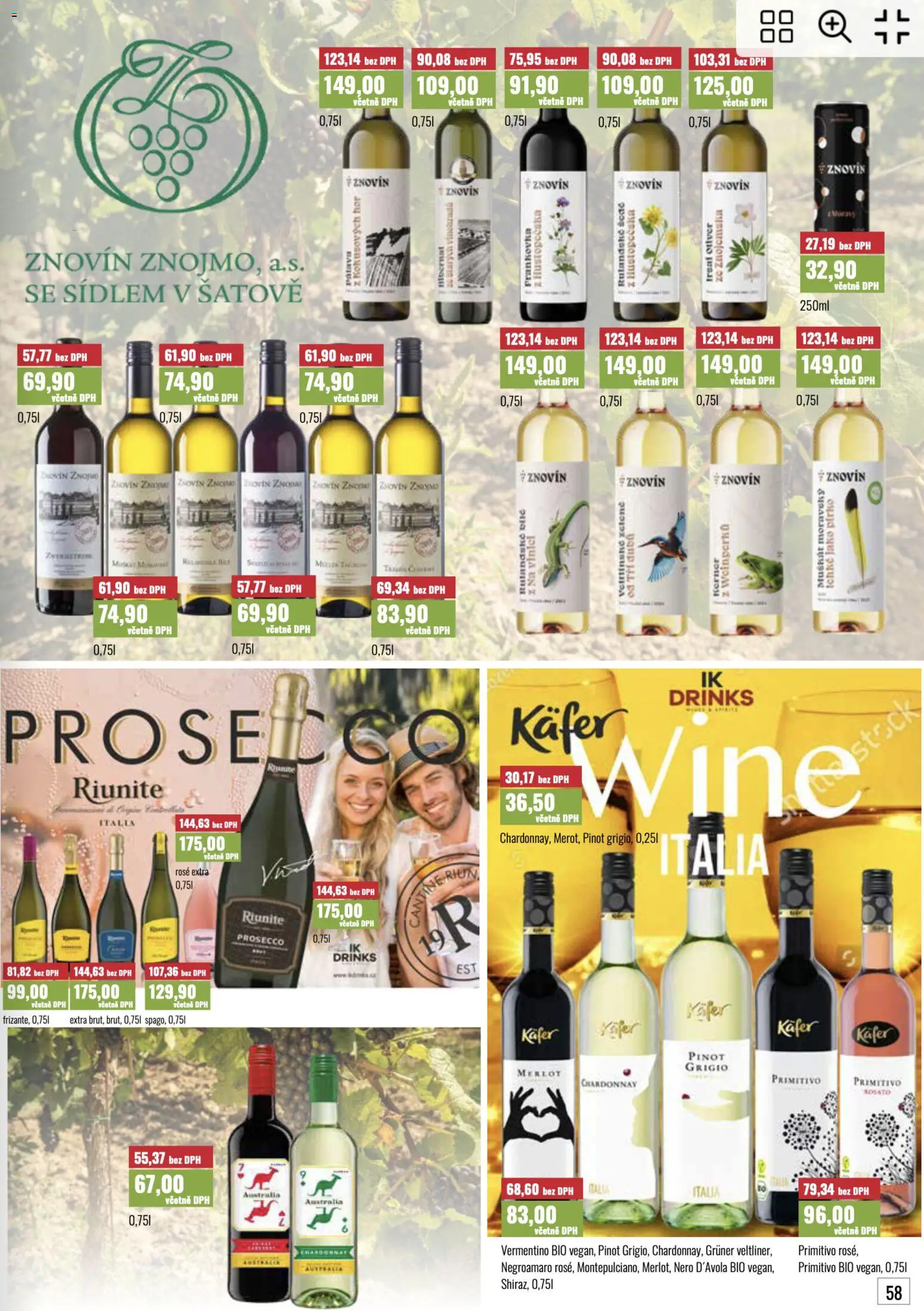Ratio leták od 01.10.2026 | Strana: 59 | Produkty: Prosecco, Merlot, Primitivo, Nero d'Avola