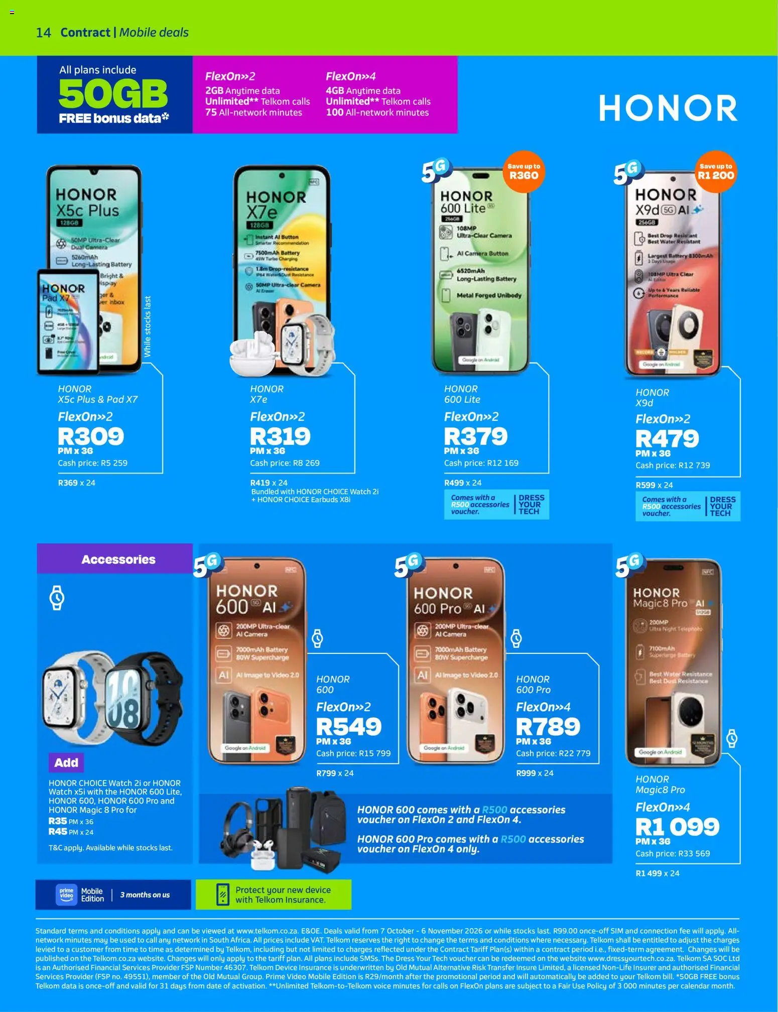 New Telkom catalogue – valid from 07/10/2026 | Page: 14 | Products: Sim, Watch, Camera, Water