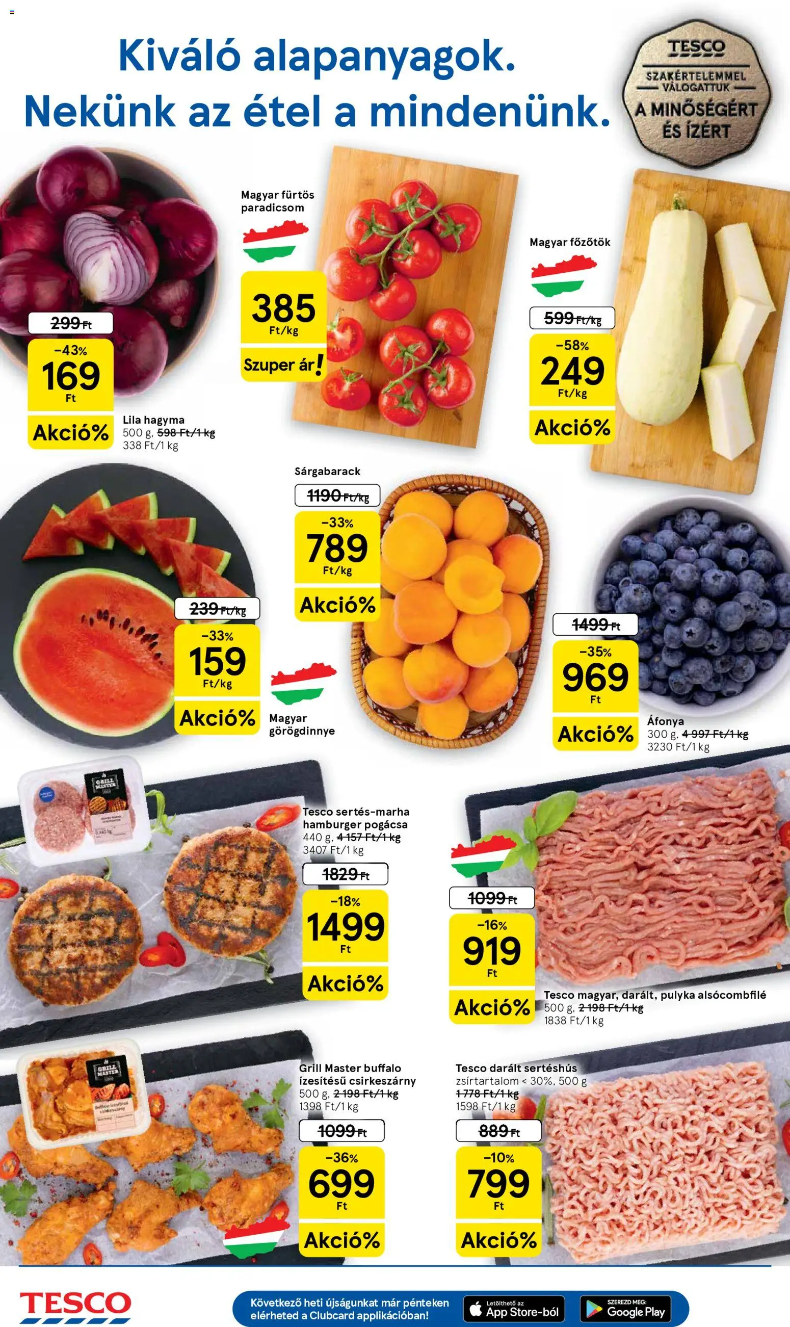 Tesco akciós ujság - amely érvényes a következő dátumtól: 2026.07.30. | Oldal: 2 | Termékek: Görögdinnye, Sárgabarack, Darált sertéshús, Hagyma