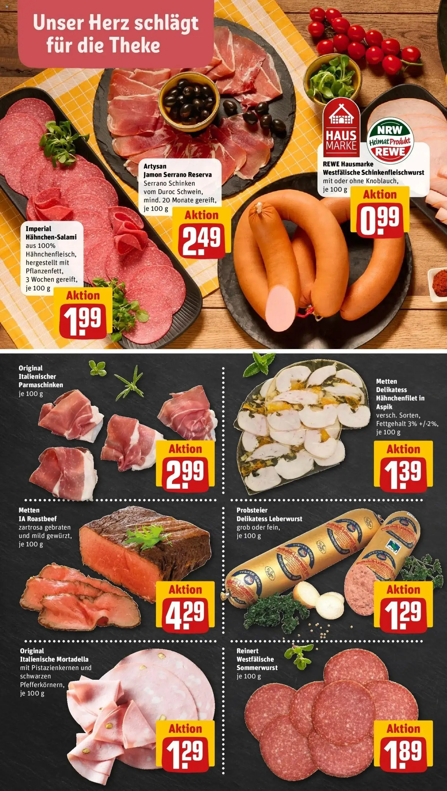 REWE Prospekt ab 03.08.2026 zum Blättern » Angebote | Seite: 10 | Produkte: Theke, Roastbeef, Serrano schinken, Schinken