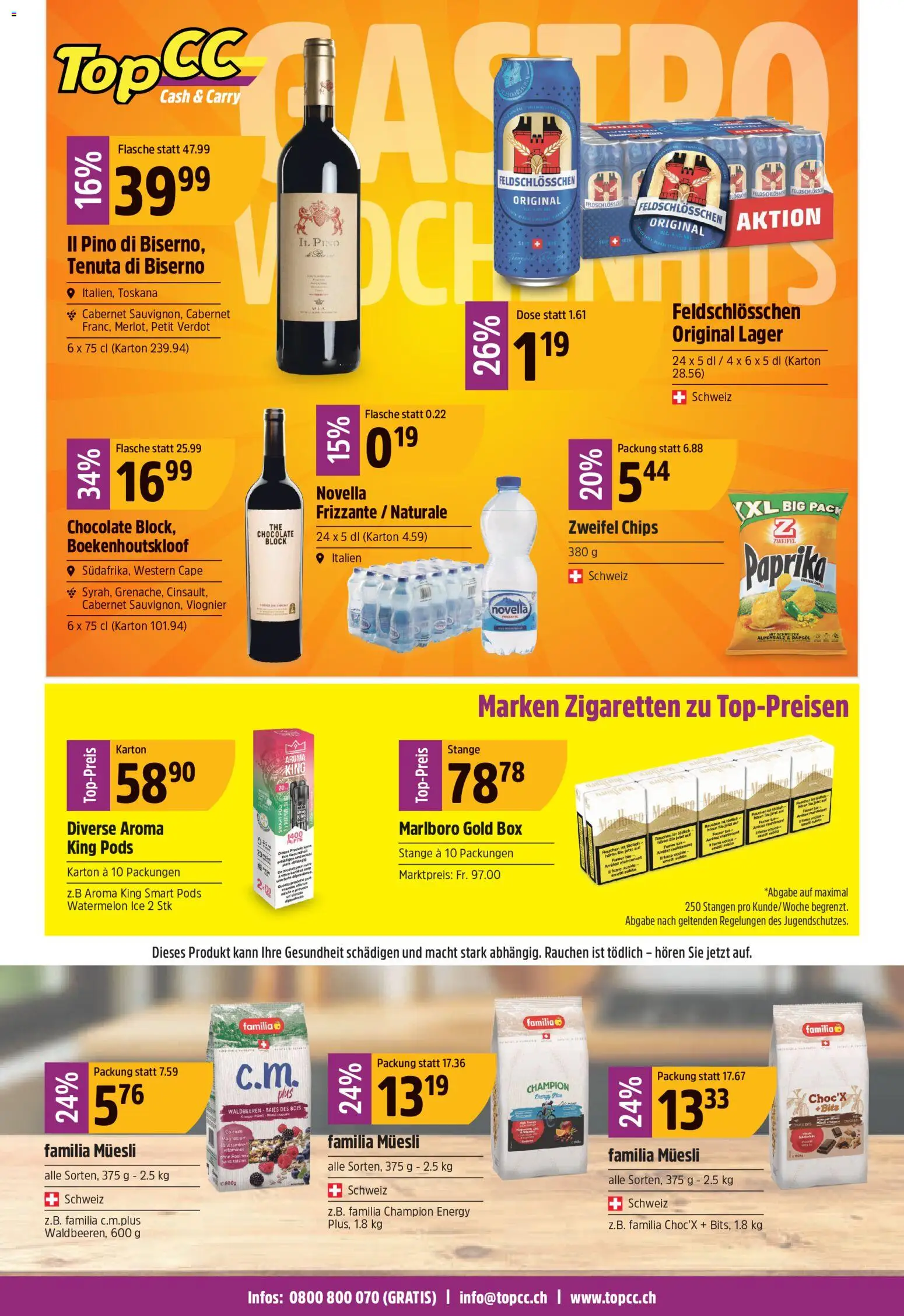 TopCC aktionen – gültig ab 27.07.2026 | Seite: 24 | Produkte: Box, Rapsöl, Chips, Top