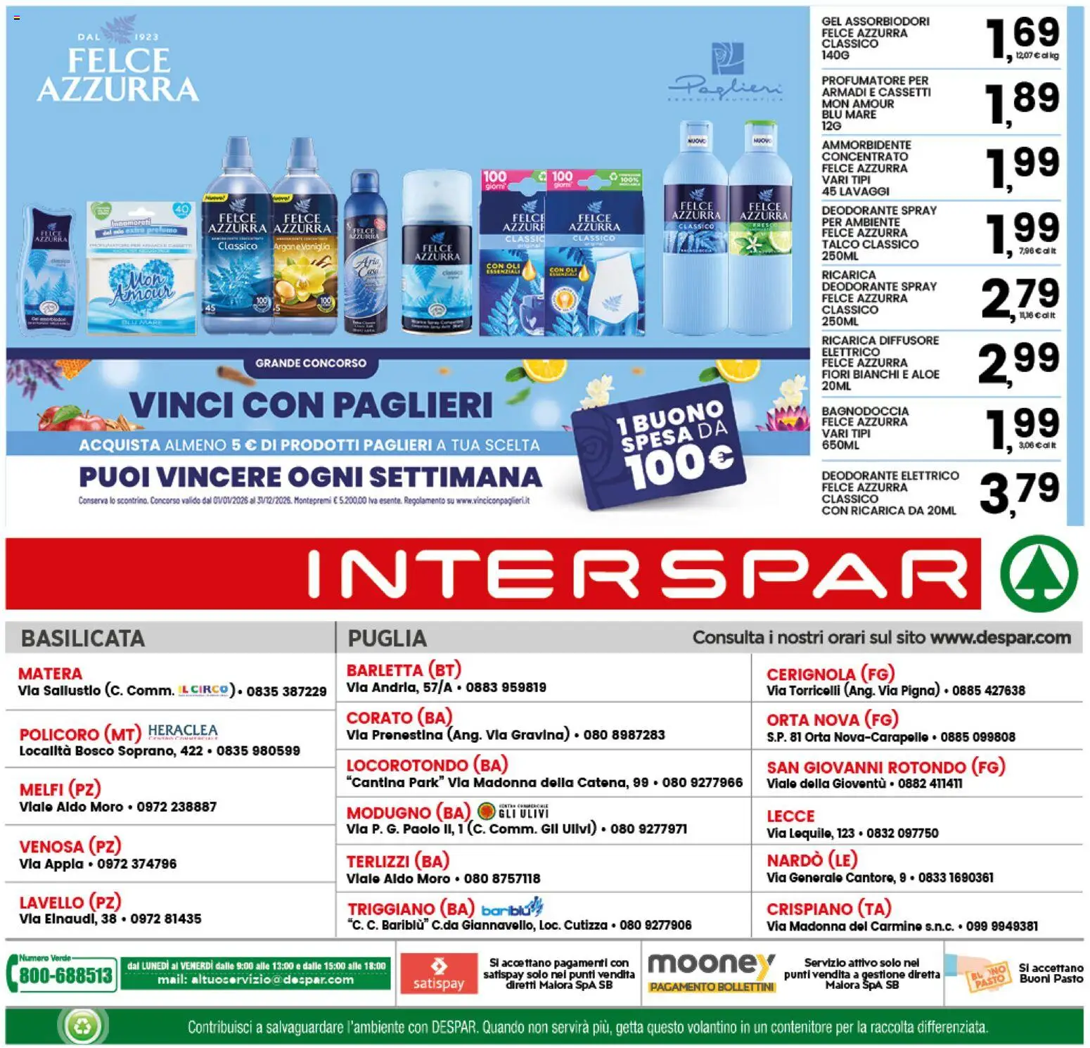 Volantino Interspar del 21/09/2026 | Pagina: 33 | Prodotti: Ammorbidente, Talco, Lavello, Contenitore
