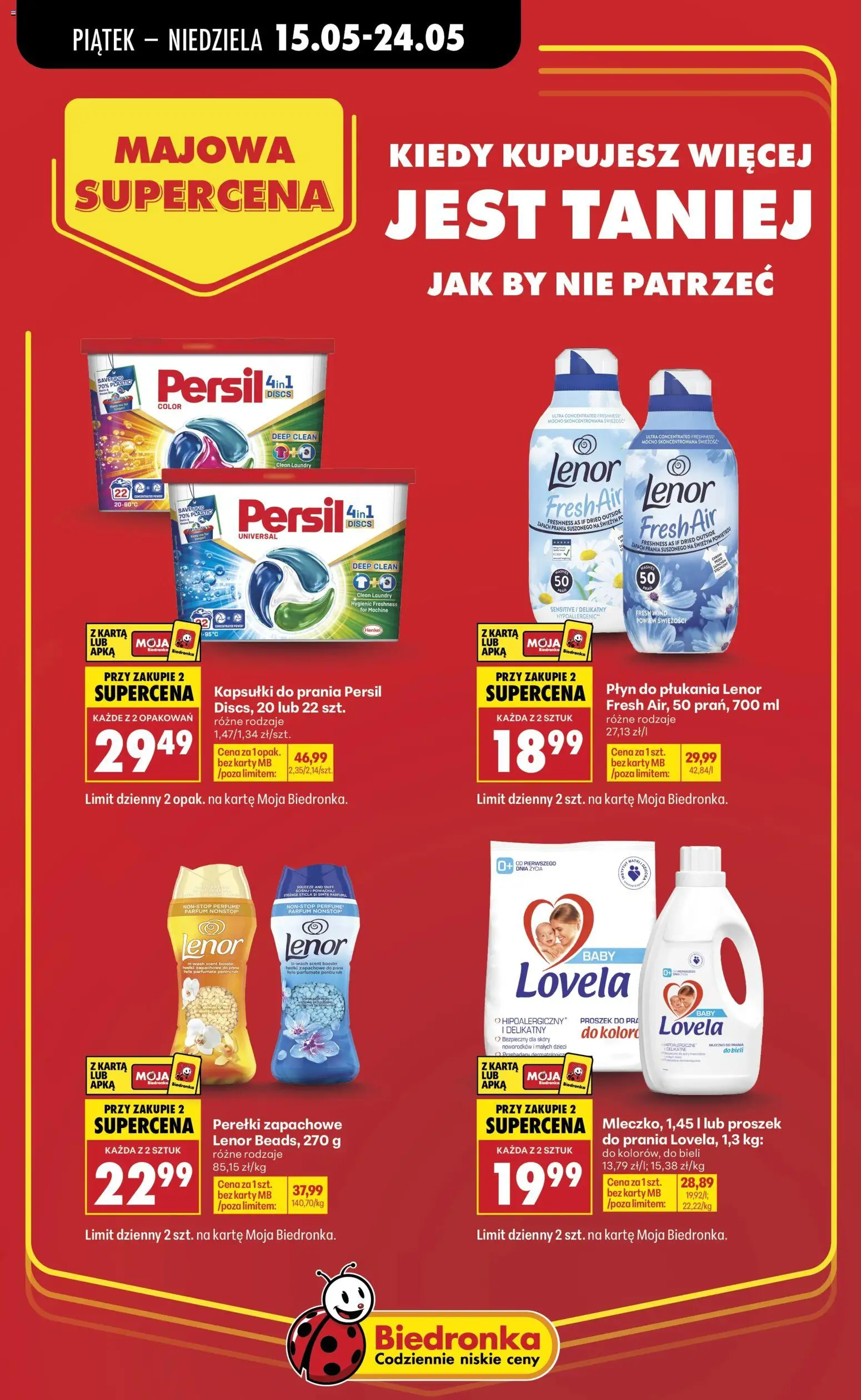 Biedronka gazetka - Majowa supercena od 14.05.2026 | Strona: 4 | Produkty: Karta, PC, Persil, Zapach