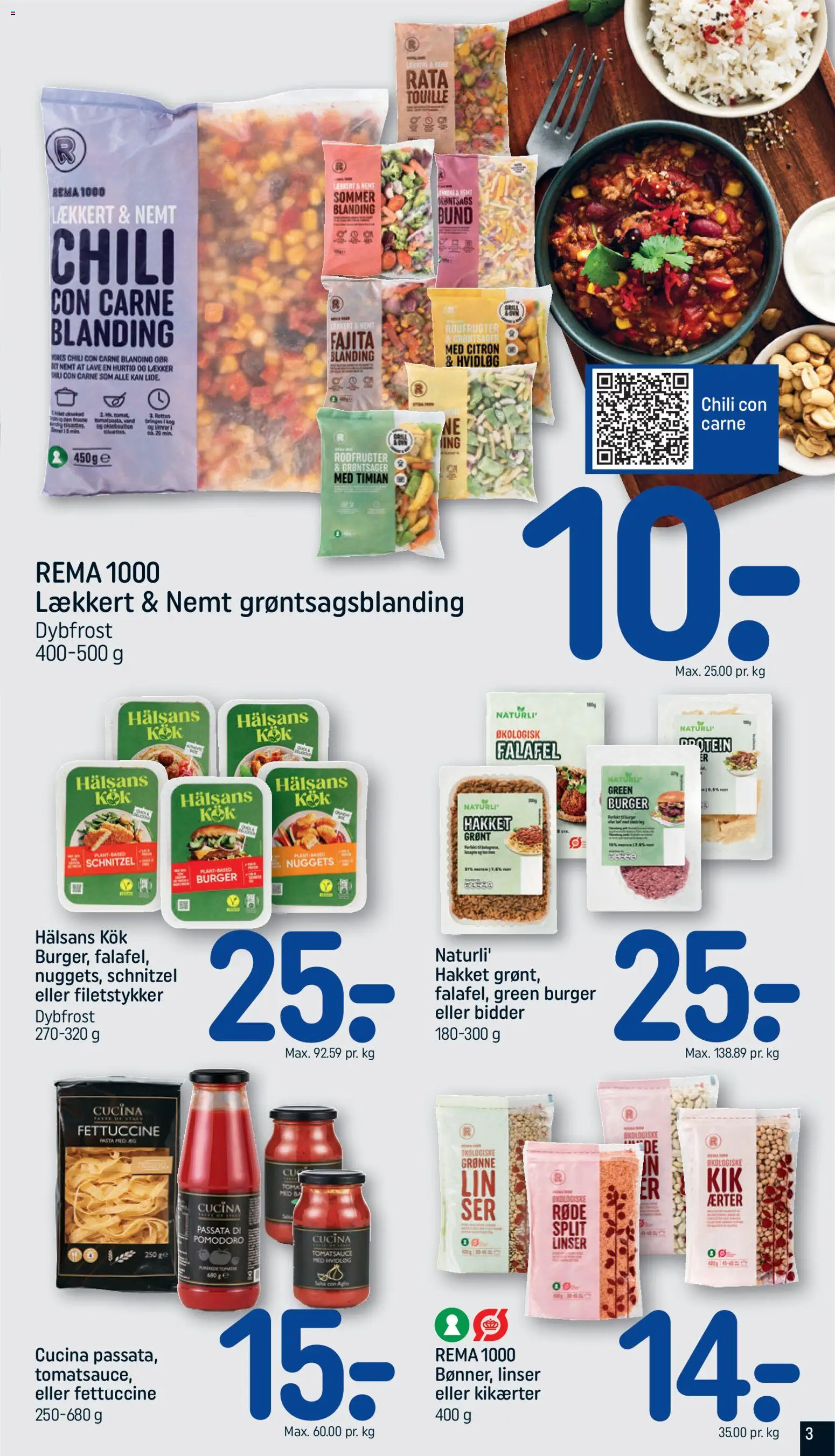 Rema 1000 tilbudsavis – gyldig fra 26/07/2026 | Side: 3 | Produkter: Kikærter, Ærter, Søm, Timian