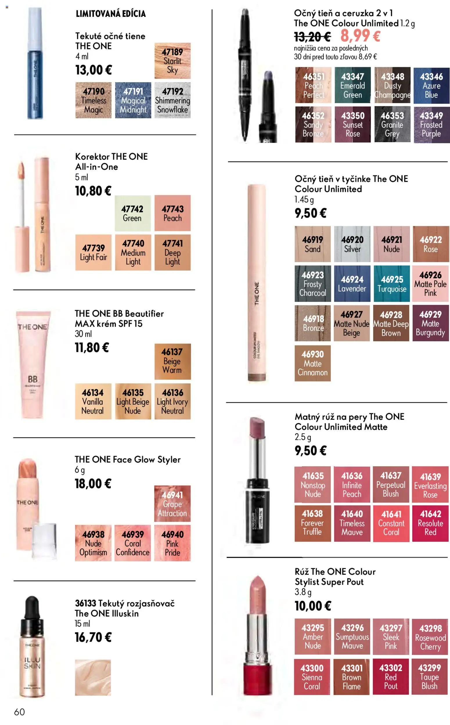 Nové Oriflame akcie – leták je platný od 17.06.2026 | Strana: 60 | Produkty: Korektor, Očné tiene, Ceruzka, Krém