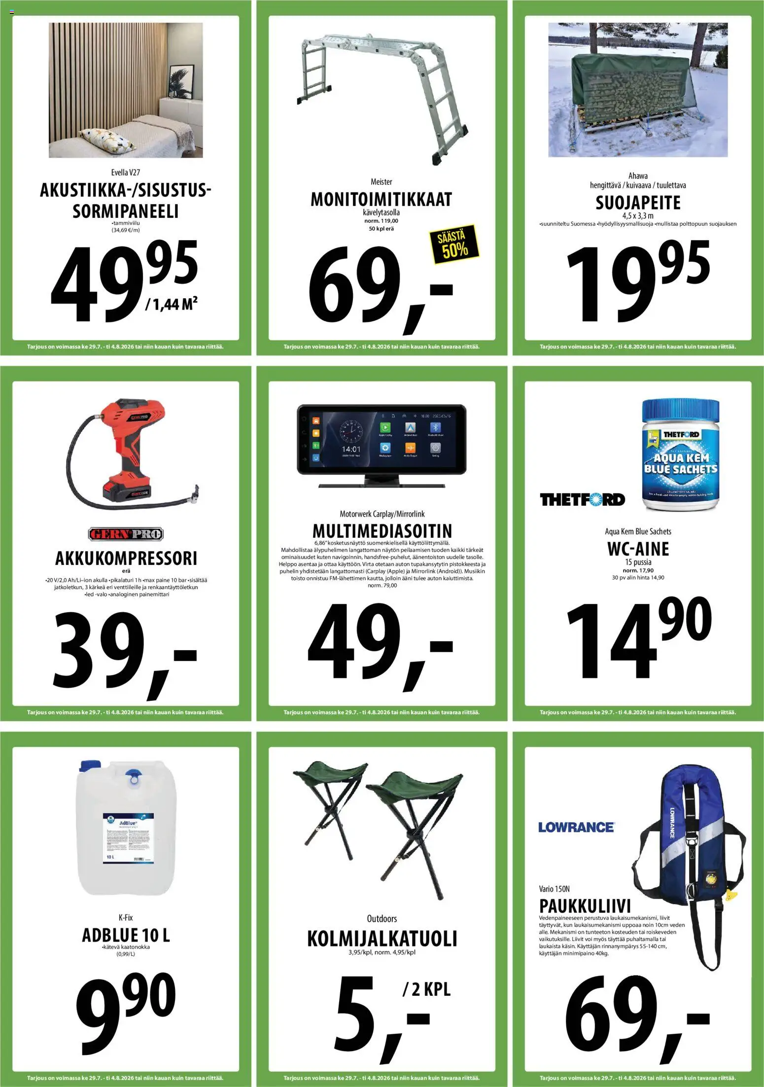 Tuuri tarjoukset – voimassa 29/07/2026 alkaen | Sivu: 25 | Tuotteet: Painemittari, Voi, Puhelin