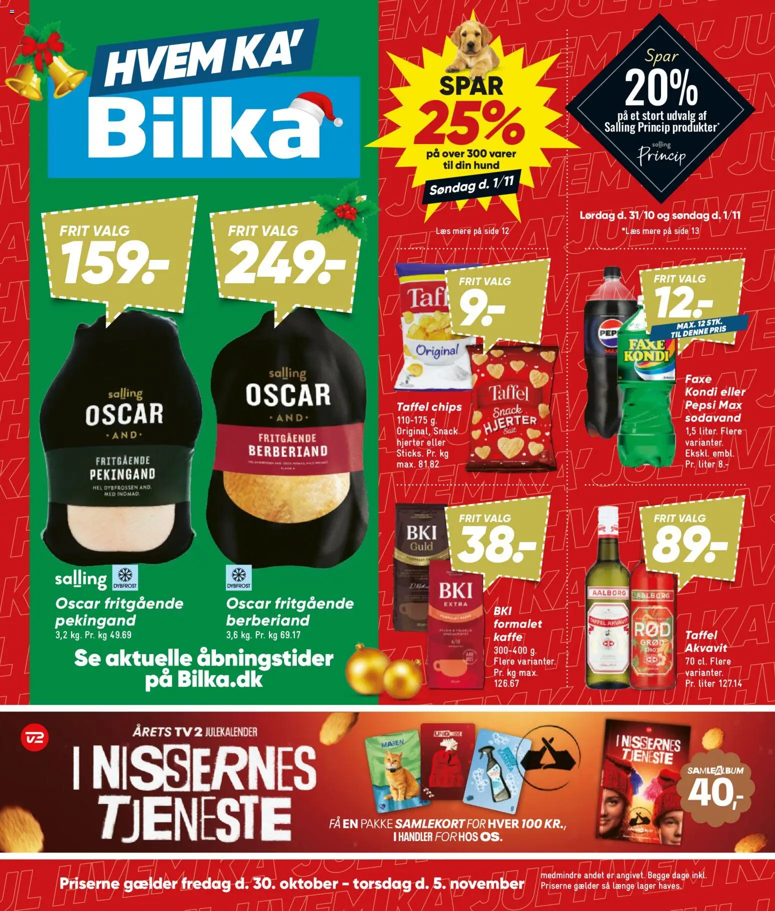 Bilka tilbudsavis – gyldig fra 30/10/2026 | Side: 1 | Produkter: Chips, Faxe Kondi, TV, Pepsi Max