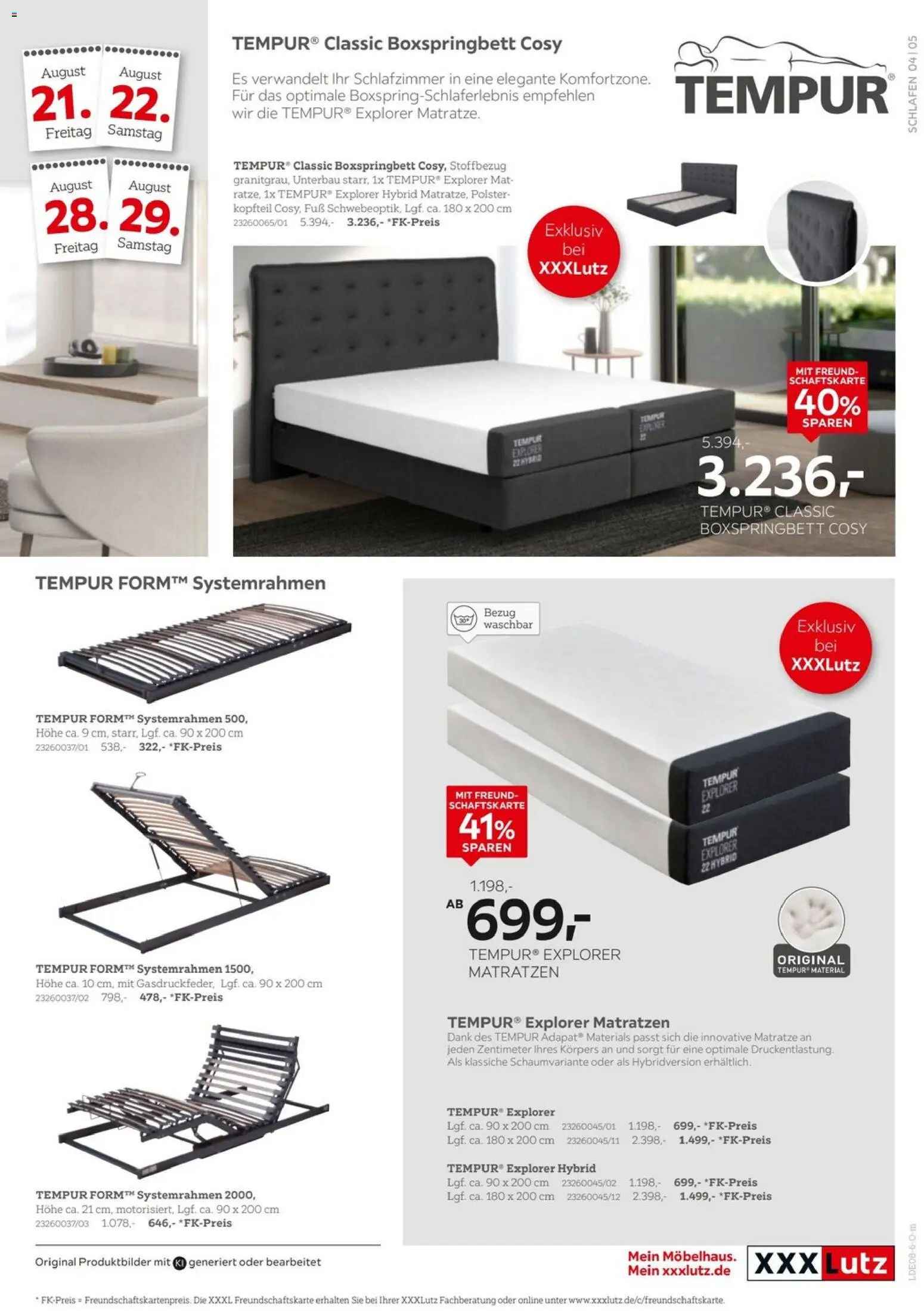 XXXLutz Tempur Spezial – gültig ab 15.08.2026 | Seite: 5 | Produkte: Matratze, Boxspringbett