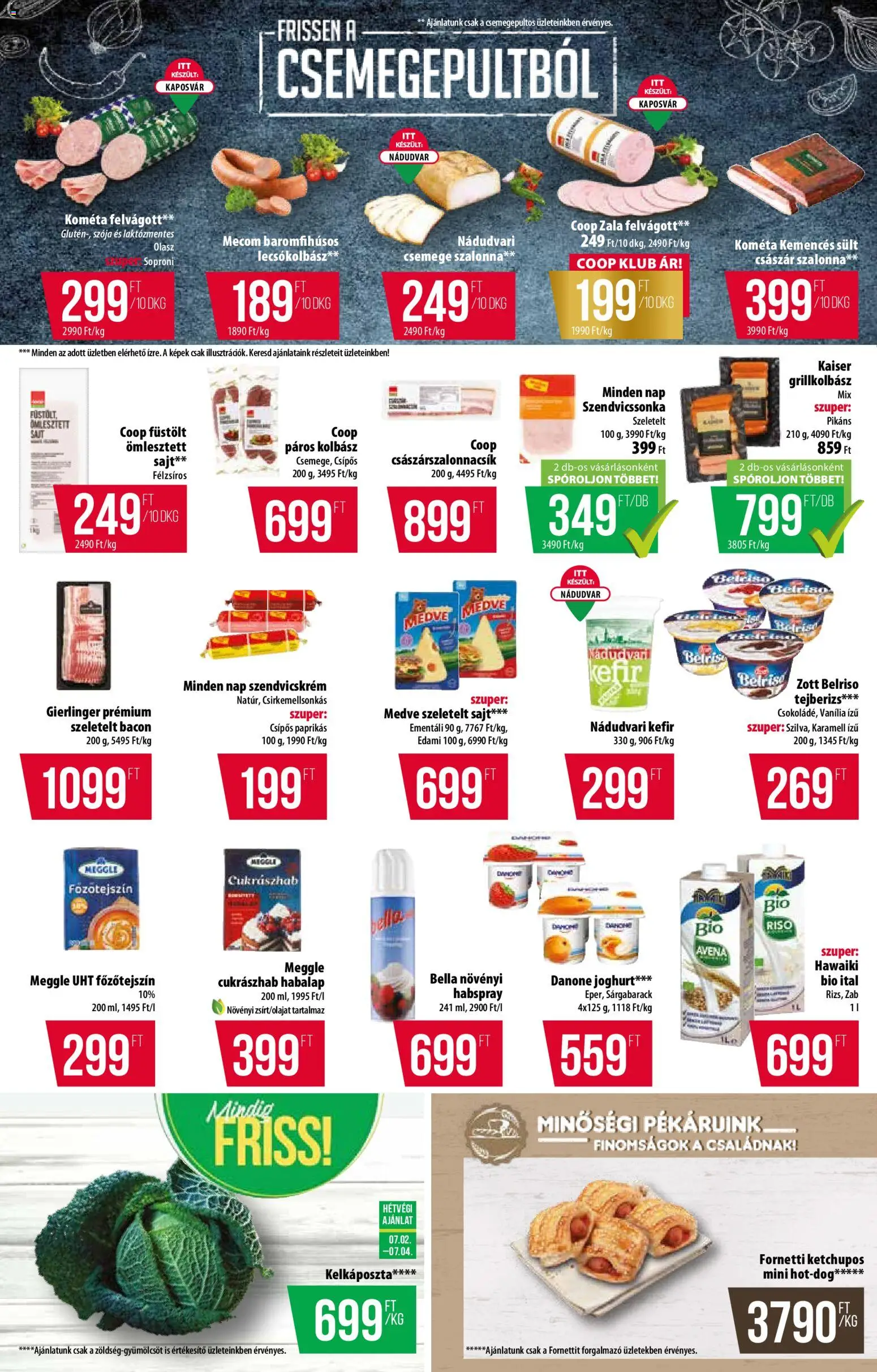 COOP akciós ujság - amely érvényes a következő dátumtól: 02.07.2026 | Oldal: 2 | Termékek: Kefir, Kelkáposzta, Sajt, Felvágott