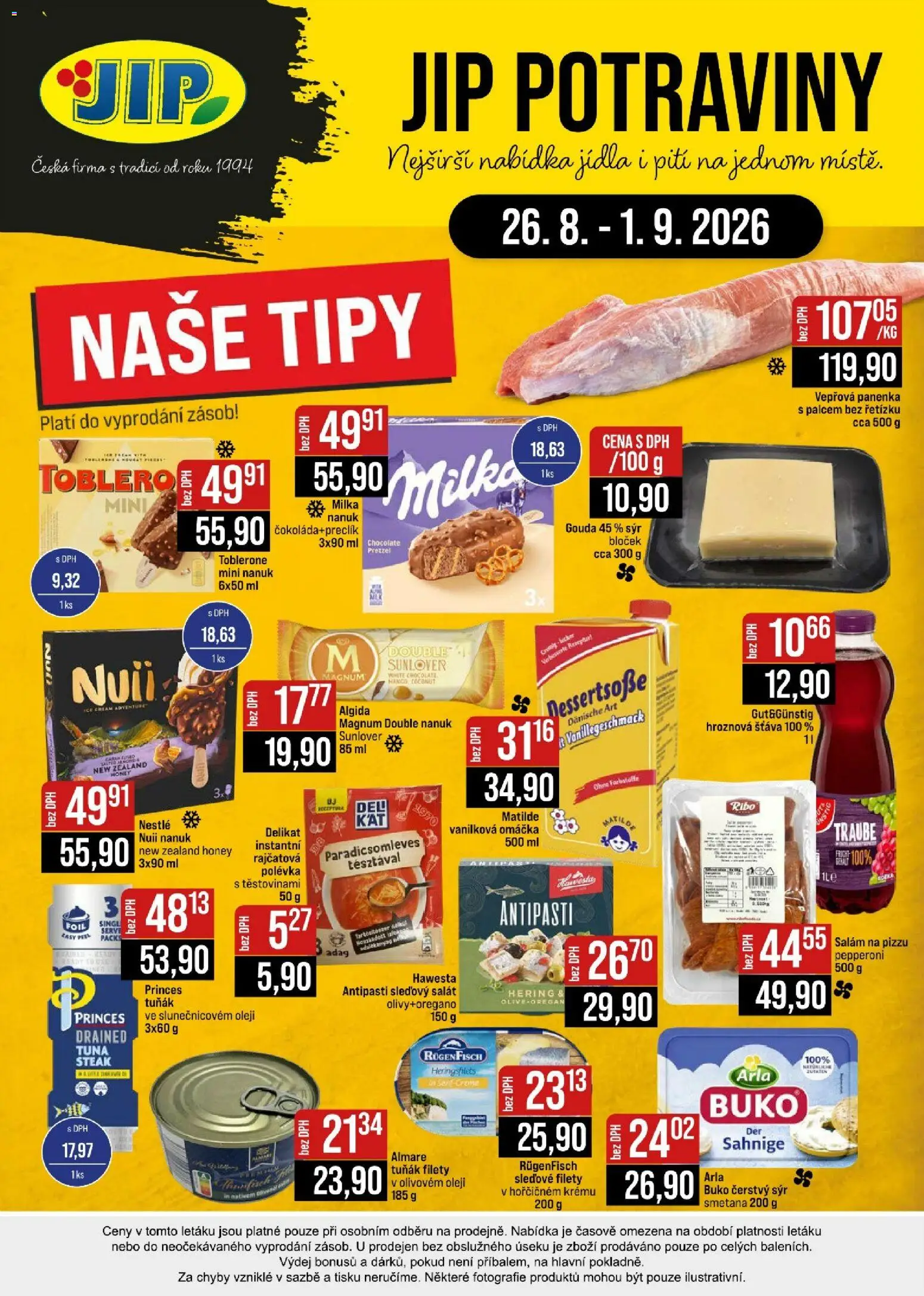 Jip leták - Cash & Carry od 26.08.2026 | Strana: 24 | Produkty: Sýr, Salám, Smetana, Šťáva