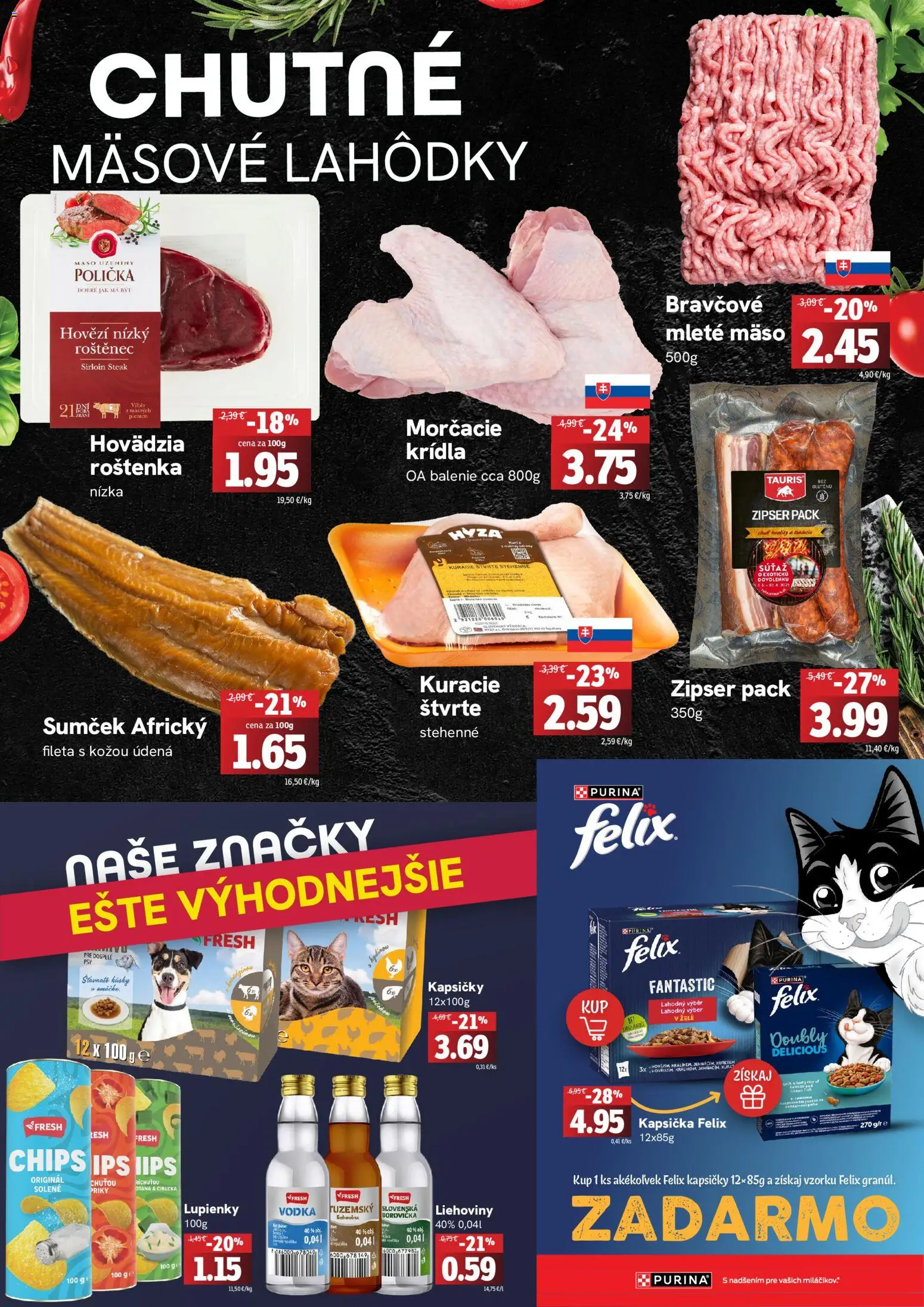 Nové Fresh akcie – leták je platný od 13.08.2026 | Strana: 2 | Produkty: Mäso, Vodka, Kapsičky, Roštenka