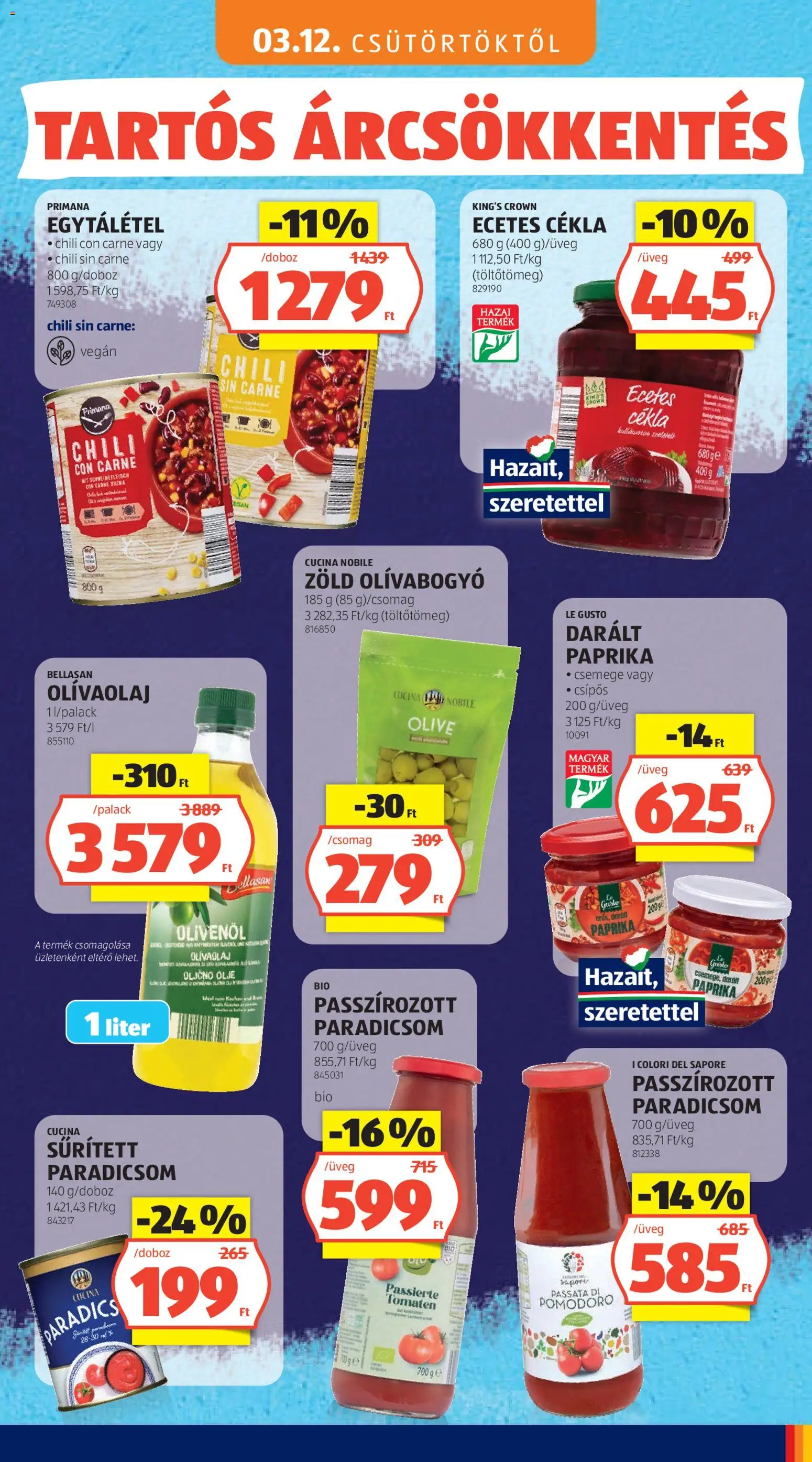 Aldi akciós ujság - amely érvényes a következő dátumtól: 03.05.2026 | Oldal: 43 | Termékek: Ecetes cékla, Paradicsom, Olívaolaj, Olívabogyó
