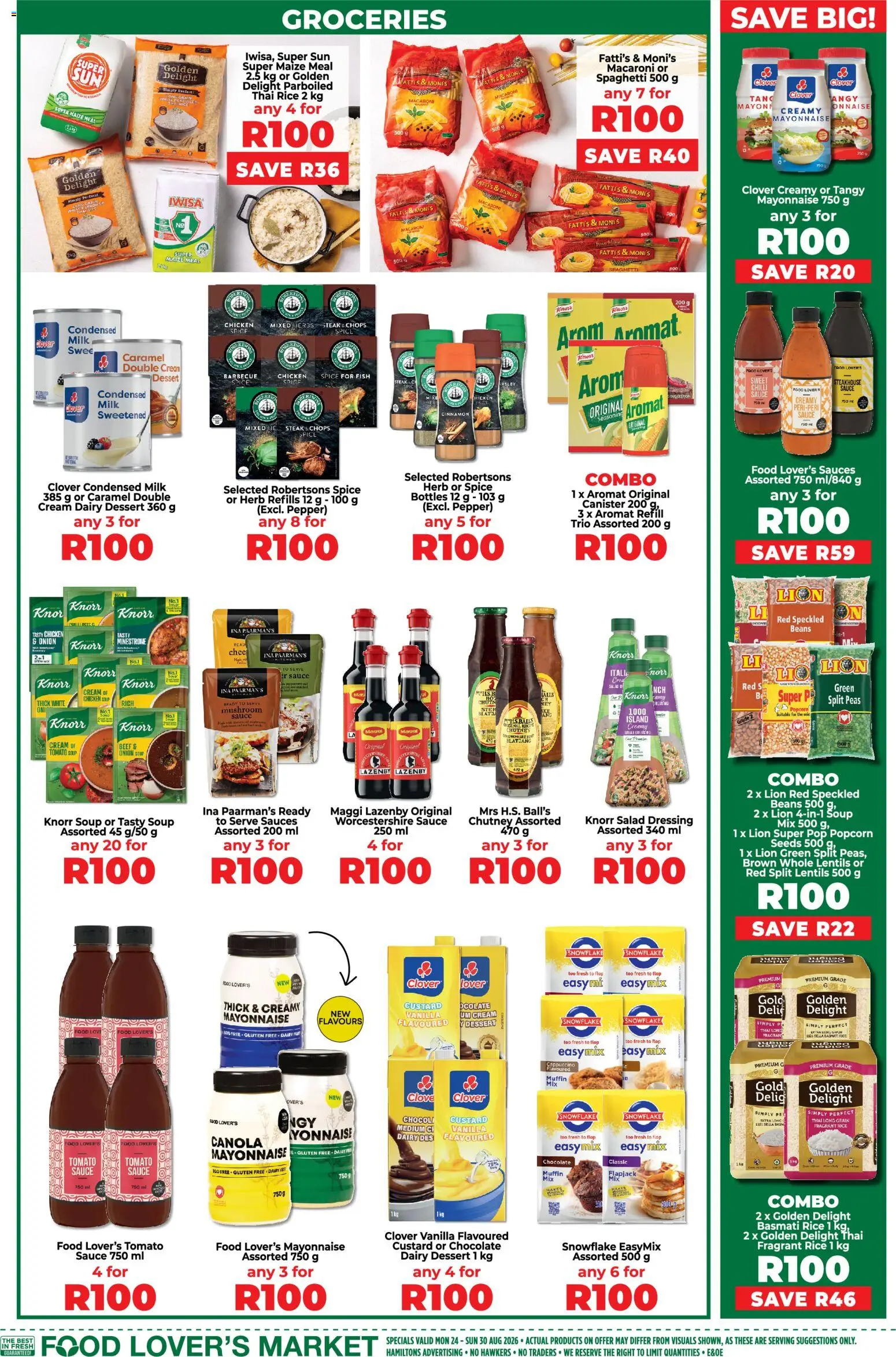 New Food Lover's Market catalogue – valid from 24/08/2026 | Page: 13 | Products: Chutney, Chocolate, Spaghetti, Worcestershire sauce