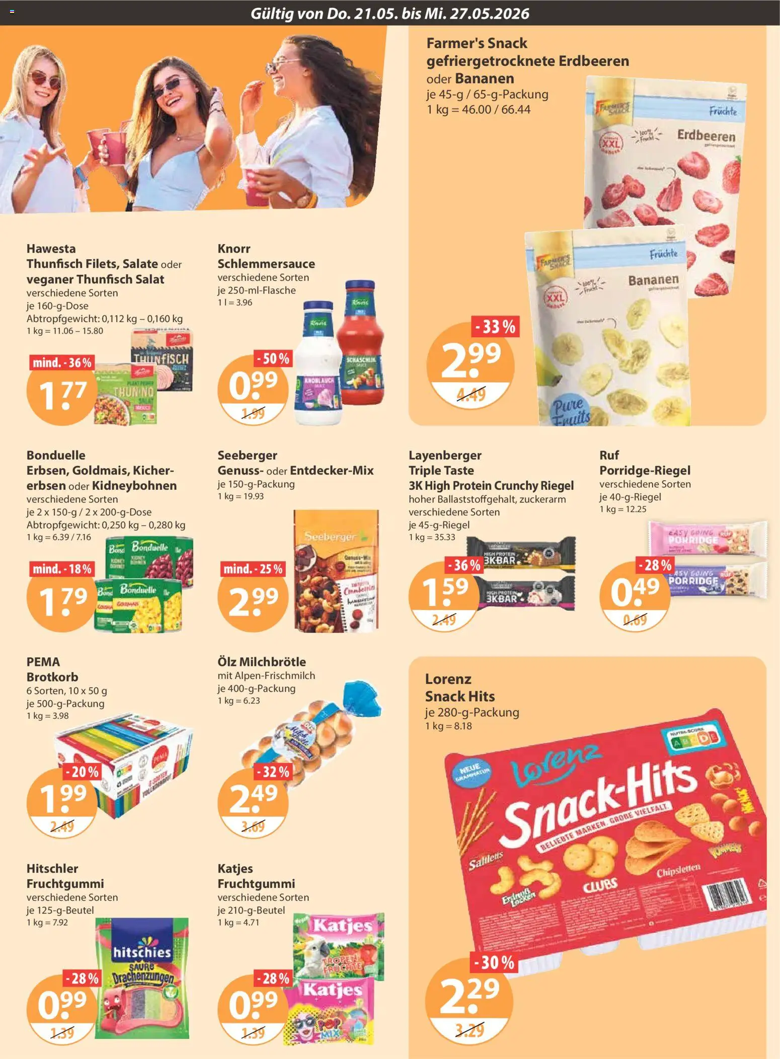V-Markt Schwaben / Oberbayern – gültig ab 21.05.2026 | Seite: 13 | Produkte: Thunfisch, Katjes, Bananen, Salat