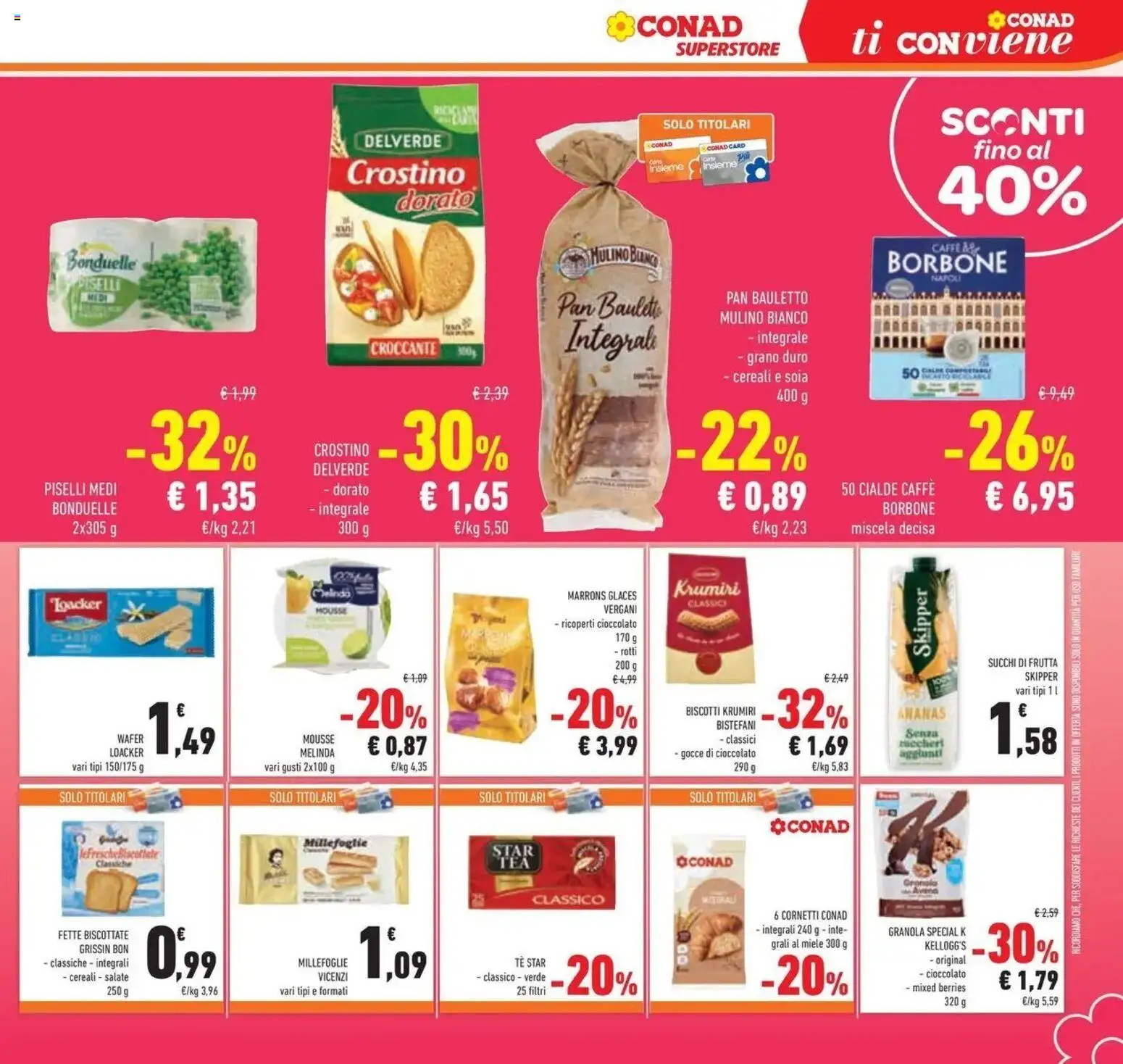 Anteprima volantino Conad dal 21/10/2026 prossima settimana | Pagina: 19 | Prodotti: Biscotti, Piselli, Cialde, Fette biscottate
