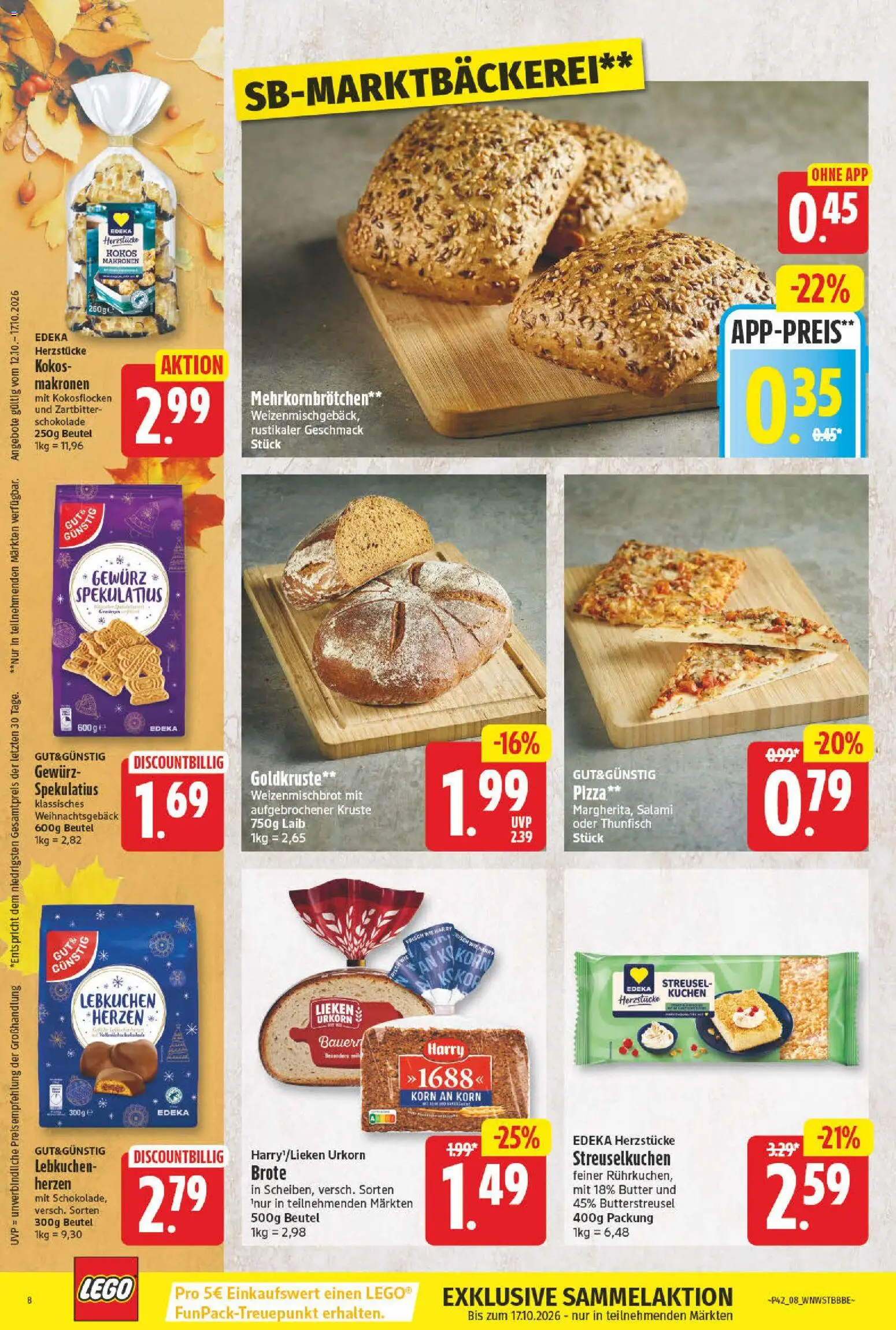 NP Discount Prospekt – gültig ab 12.10.2026 | Seite: 8 | Produkte: Butter, Thunfisch, Salami, Pizza