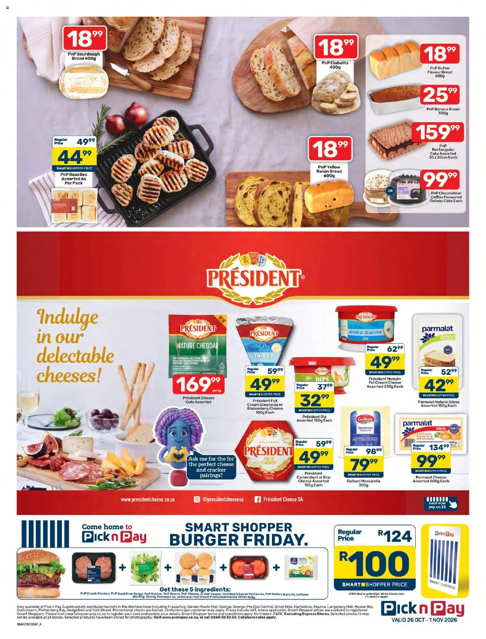 New Pick n Pay catalogue – valid from 26/10/2026 | Page: 4 | Products: Cap, Bread, Cheddar, Cream