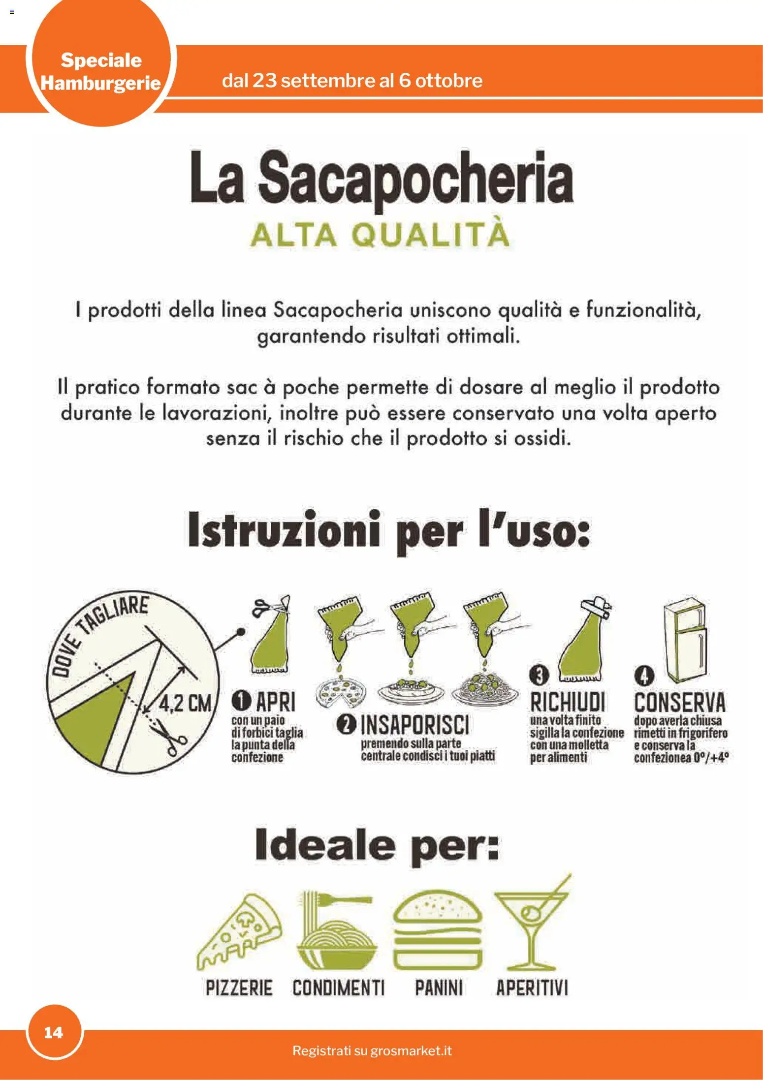 Volantino Sogegross del 23/09/2026 | Pagina: 14 | Prodotti: Piatti, Frigorifero