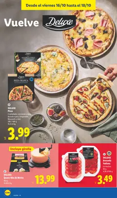 Vista previa DELUXE Pizza Bianca with black truffle and cooked ham, Pizza Bianca with black truffle and cooked ham válido desde el 12/10/2026 | Página: 44