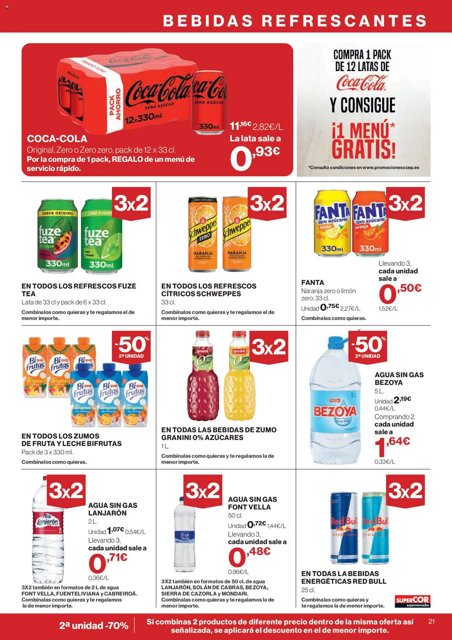Supercor folleto │ válido desde el 26/08/2026 | Página: 21 | Productos: Red Bull, Zumo, Té, Cítricos